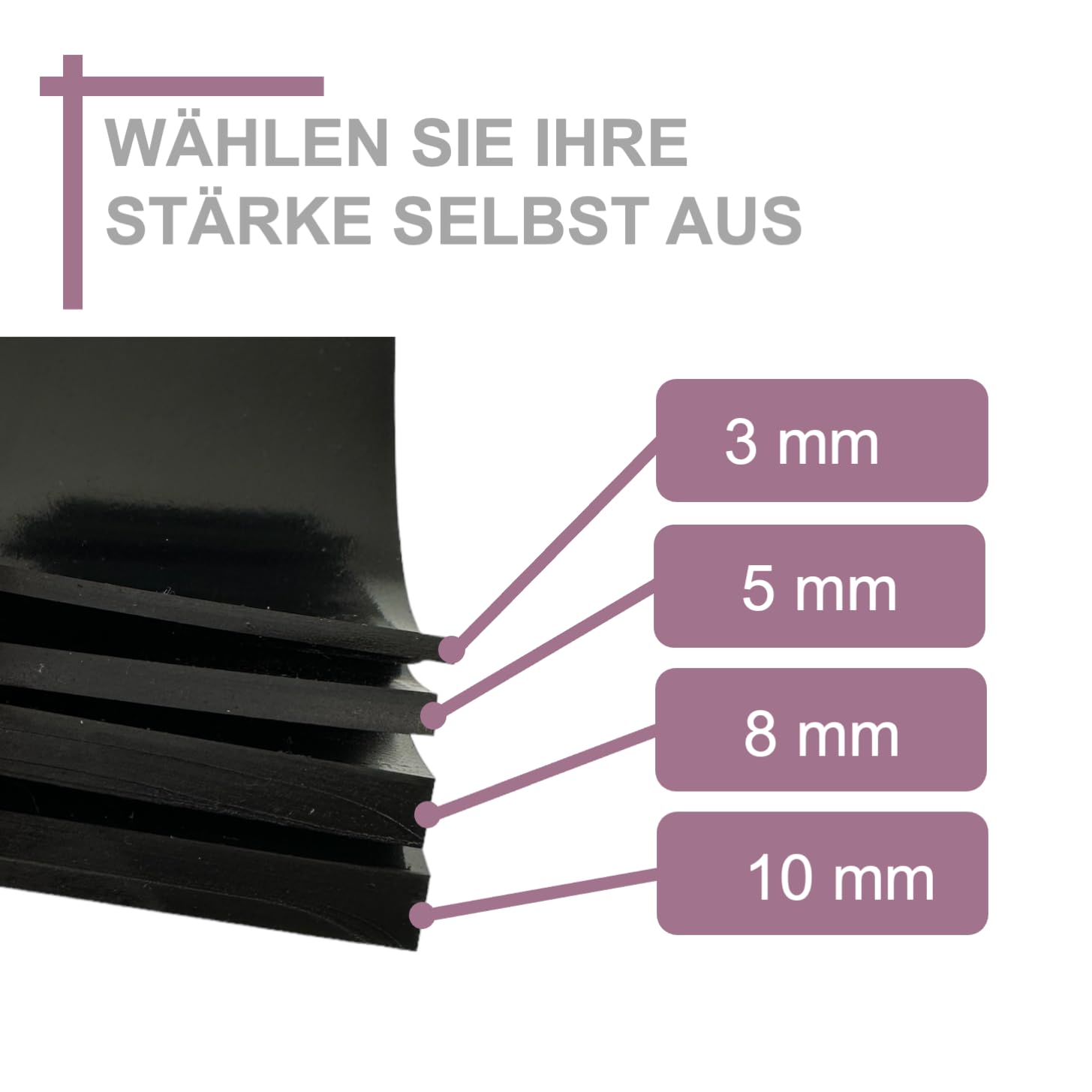 sarian Gummistreifen 150mm (15cm) breit - Auswahl: 3mm bis 10mm stark 0,5m bis 10m lang Gummimatte Gummiplatte Hartgummi Gummiprofil Gummiläufer Gummileiste Gummilippe Vollgummi