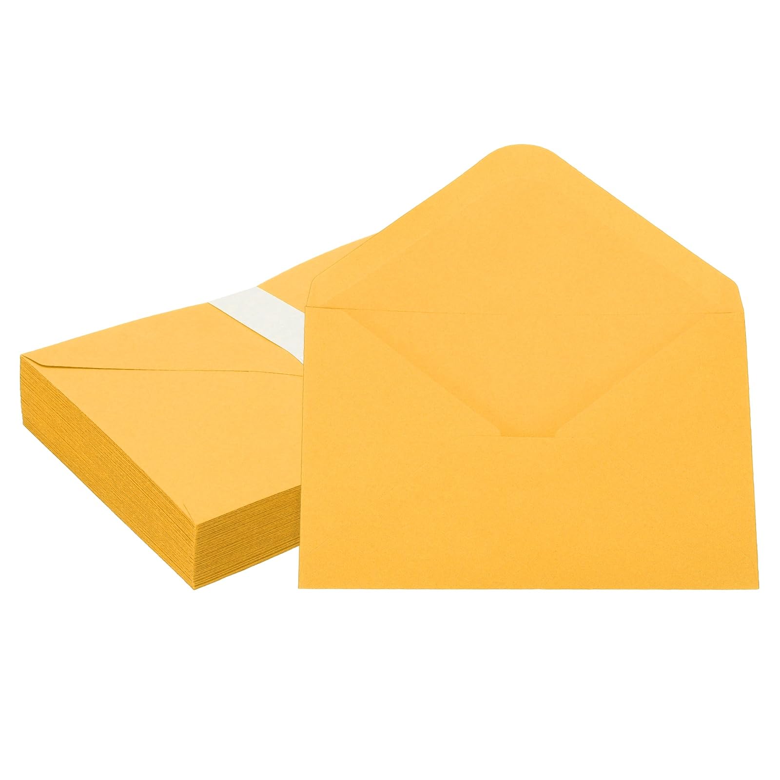 PATIKIL 7x5 Inch Invitation Envelopes, 50 Pcs A7 Greeting Card Envelopes V-Flap Card Sleeves for Mailing Wedding Sending Birthday Graduation Gift Party, Dark Golden Yellow