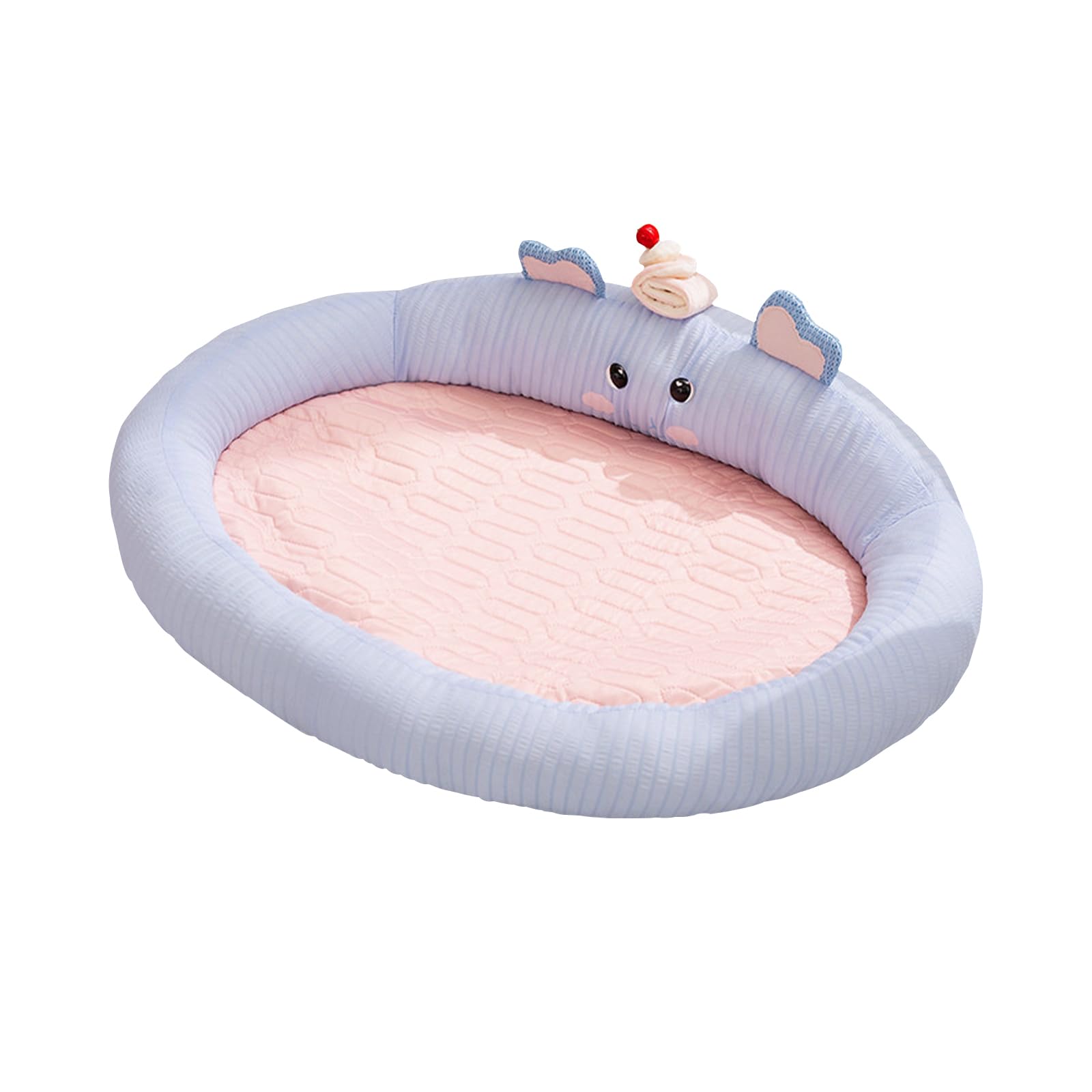 Galatée Cama para Perros De Látex y Seda Helada, Colchoneta Refrescante para Mascotas, Transpirable, Impermeable, Antideslizante, Apta para Gatos y Perros(XL,Azul)