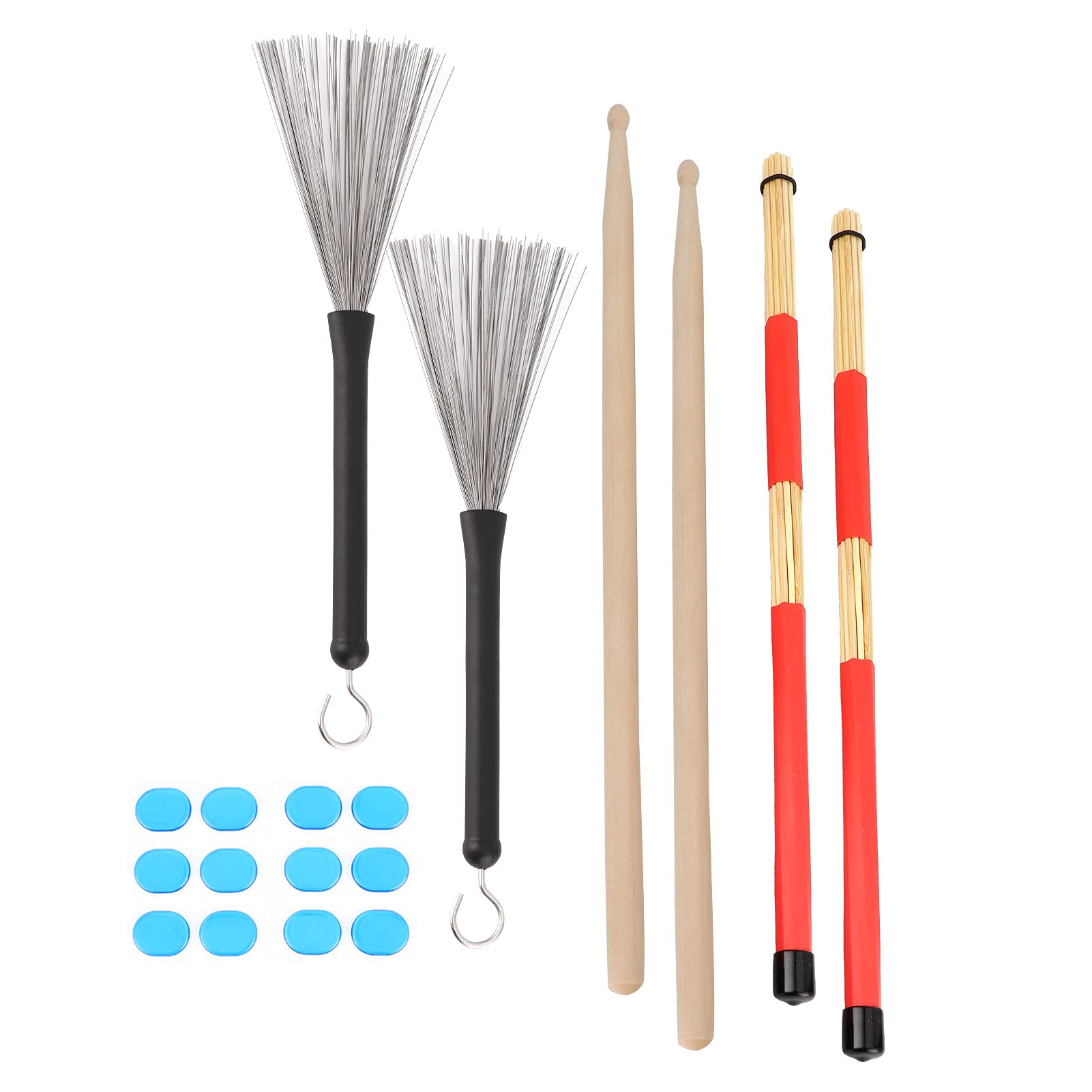 VGEBY Drumstick Kit Rute Brush Damper Drum Set Musikinstrument Spielzubehör mit Tasche (M02761 blau) VGEBY2mn1dekr0y-12