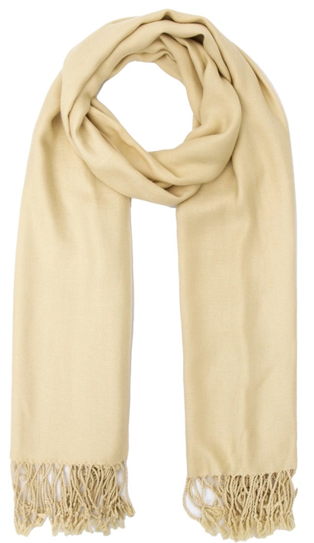 World of Shawls Super Soft Pashmina Shawl Scarf Wrap (Beige)