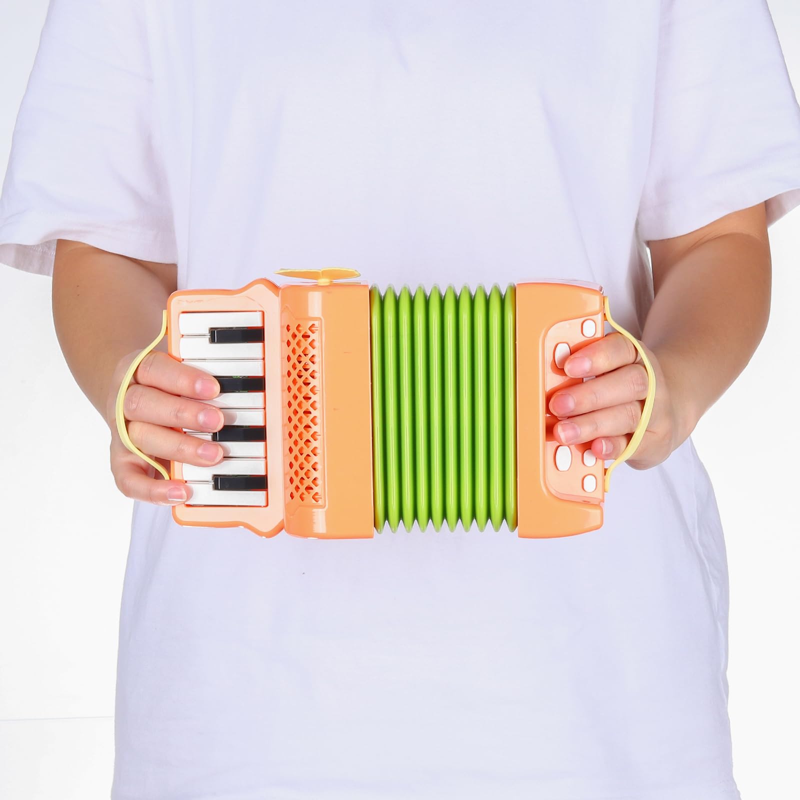 QUARKZMAN Akkordeon 10 Tasten Klavier Ziehharmonika Mini Musikinstrument Geschenke für Erwachsene Anfänger Bildung, Blau
