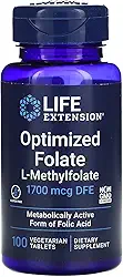 Metil Folato Otimizado Optimized Folate 1000mcg (100 Tabletes) Life Extension