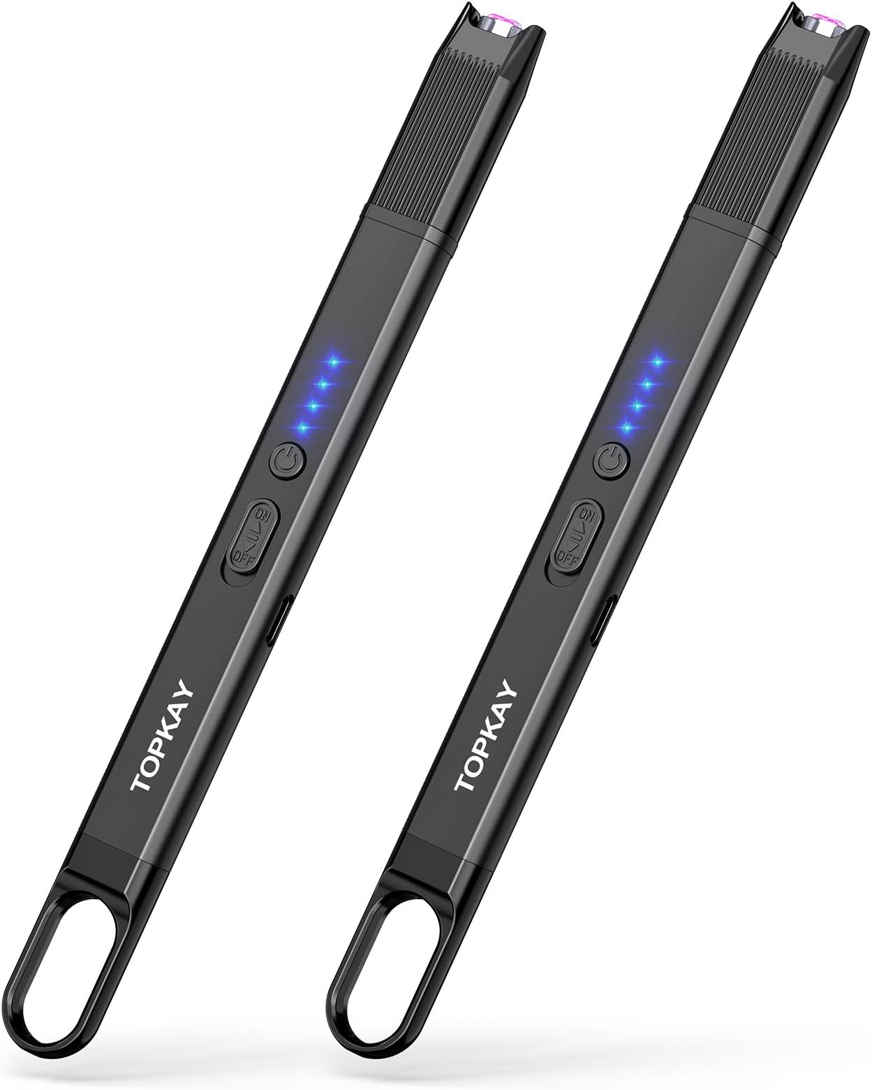 2 Pack Electric Candle Lighter Windproof Flameless USB Rechargeable Plasma Arc Long Lighter for BBQ Grill Firework Kitchen Camping.