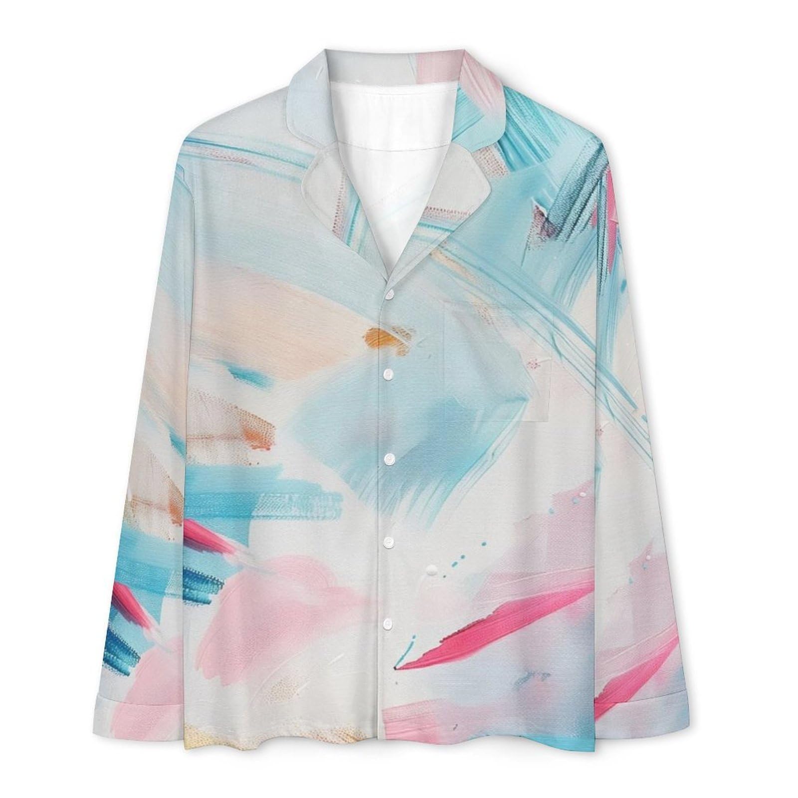 OLEETS Pigiama A Maniche Lunghe da Uomo - Graffiti Colorati Pigiama Invernale Pantaloni Top Caldo Autunnale Traspirante Morbido 2 Pezzi Casual Ampio