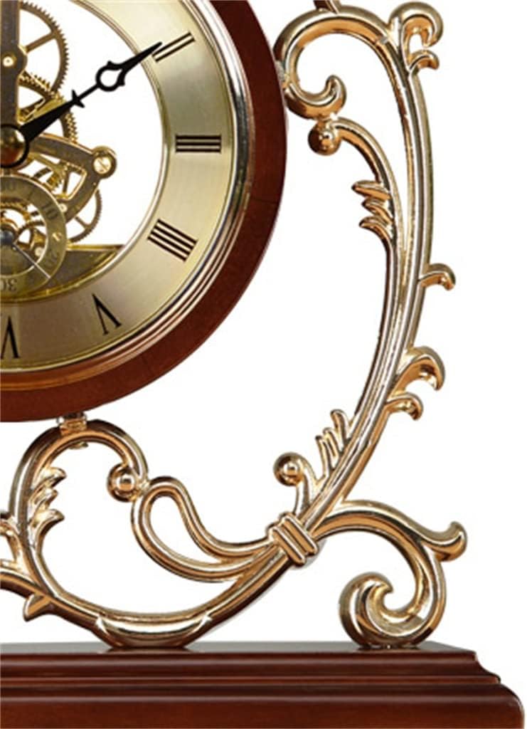 FMURY European Vintage Solid Wood Clock Living Room Household Large Silent Clock Pendant