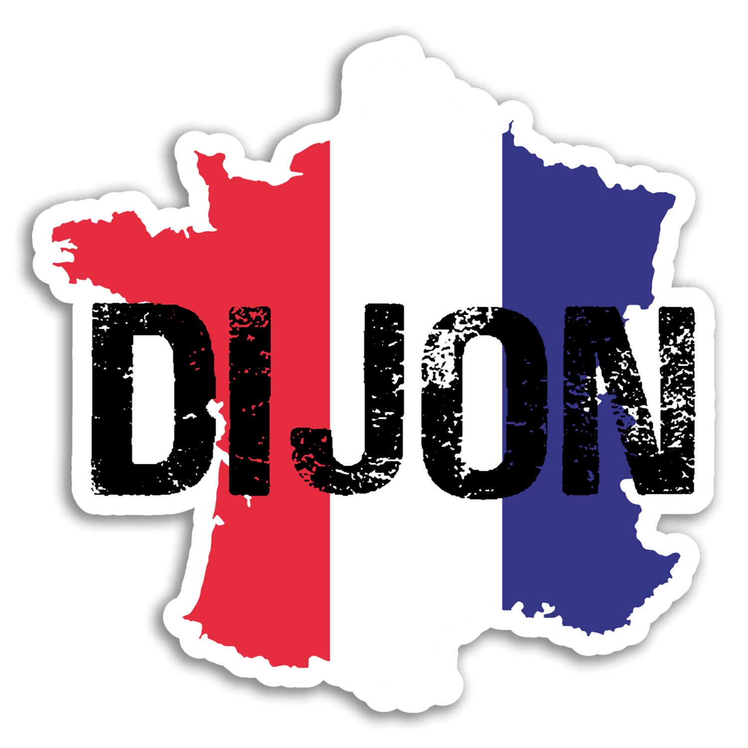 2 x 10cm Dijon France Vinyl Stickers - French Flag Sticker Laptop Luggage #18759 (10cm Tall)
