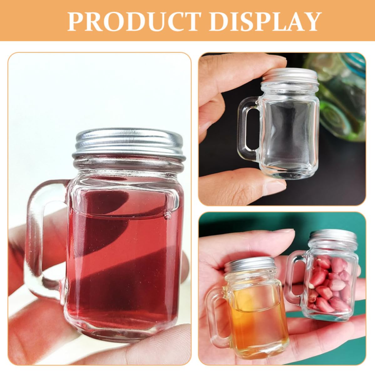 ORFOFE 16 Stück Kleine Parfümflasche aus Glas 60ml mit Aluminiumgriff