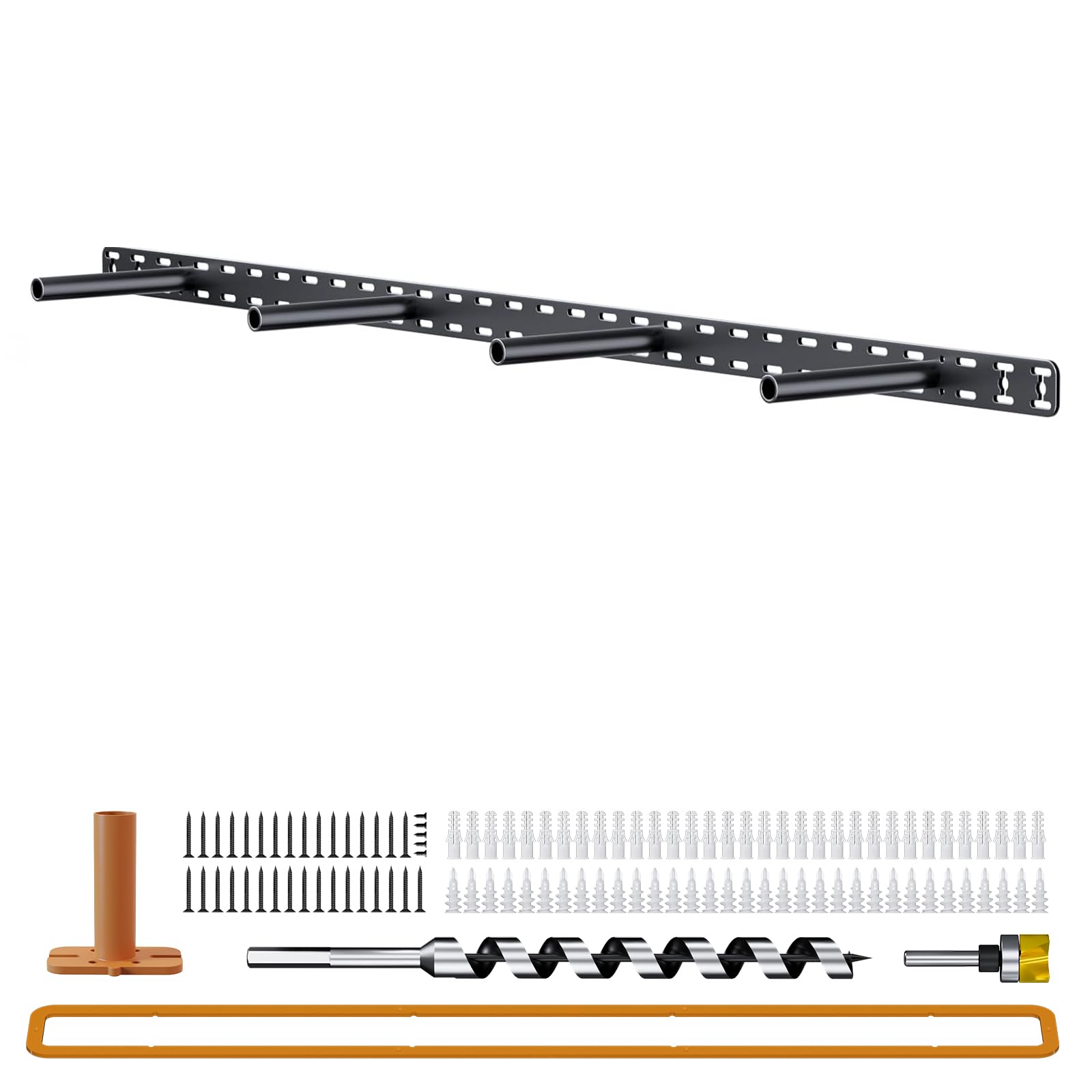 Photo 1 of 1 Pack Large Shelf Brackets Long Floating Shelf Bracket Invisible Floating Shelf Hardware Heavy Duty Floating Mantel Brackets(43"X6"X1.5" with Tools)