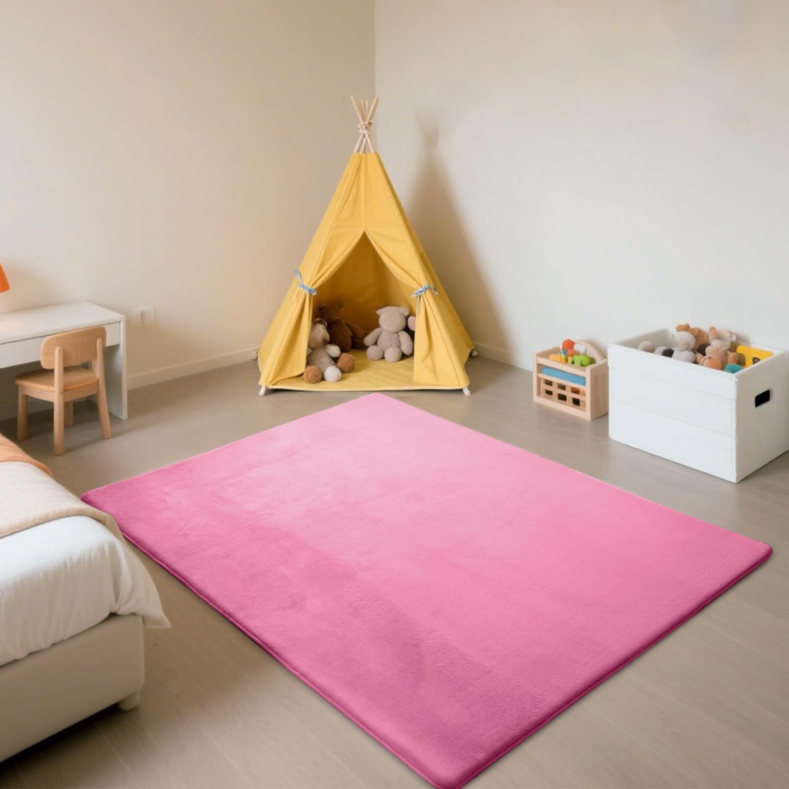 3cm Spielmatte für Babys und Kinder, Faltbare Krabbeldecke, Krabbelmatte Baby Groß wasserdichte Krabbelmatte aus Schaumstoff, Kindermatte zum Lernen 100 x 180 cm Rosenrot