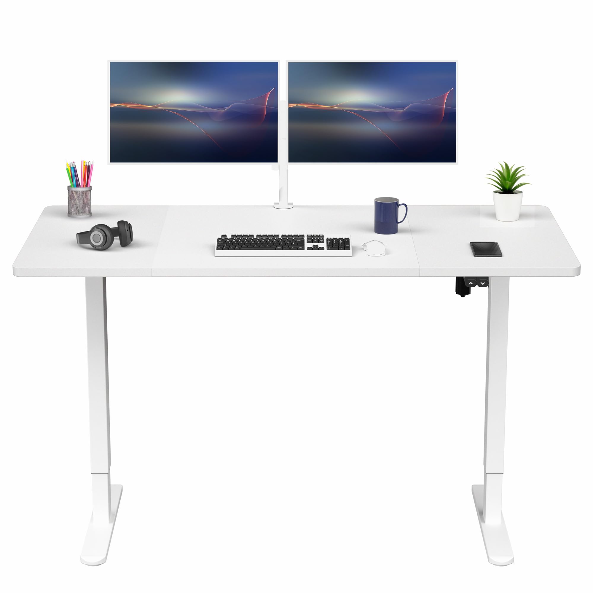 VIVO Electric 60x30 White Desk