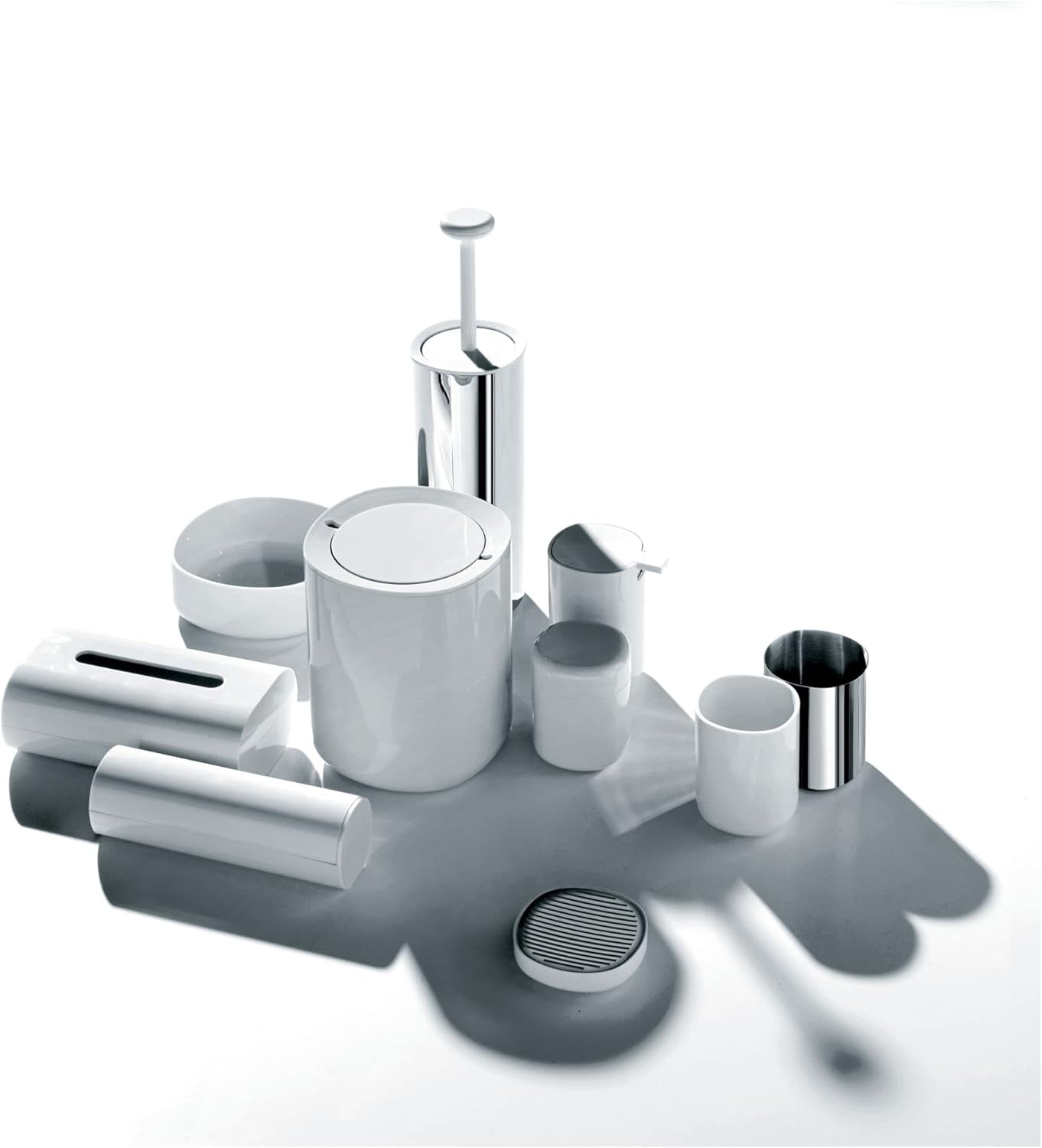 White PMMA Free-Standing Toothbrush Holder