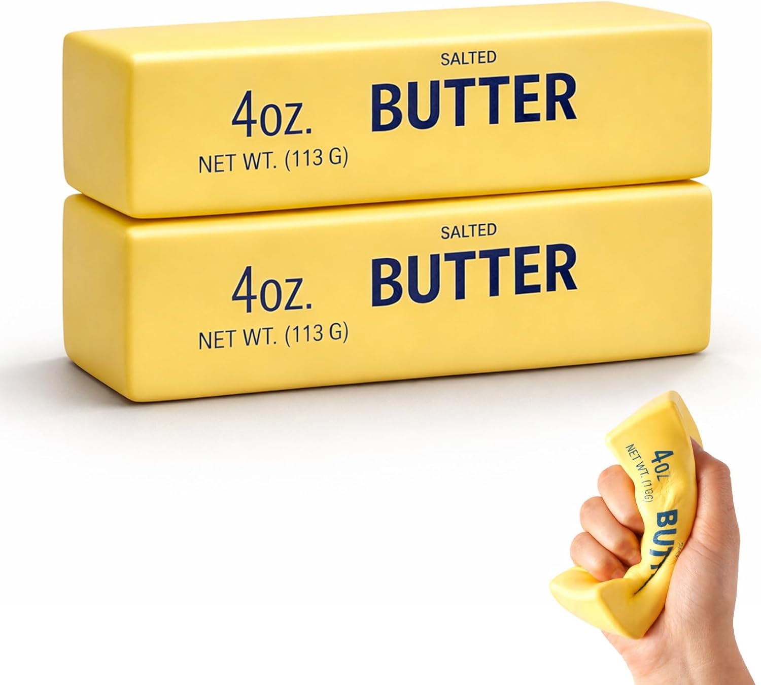 Butter Squishy, Slow Rising Soft Scented Stress Relief Fidget, Cream Butter Stick Squeeze for Anxiety Relief for Adults, Office Desk, Home Workspace, Travel Relaxation Sensory Accessory (2 pcs)