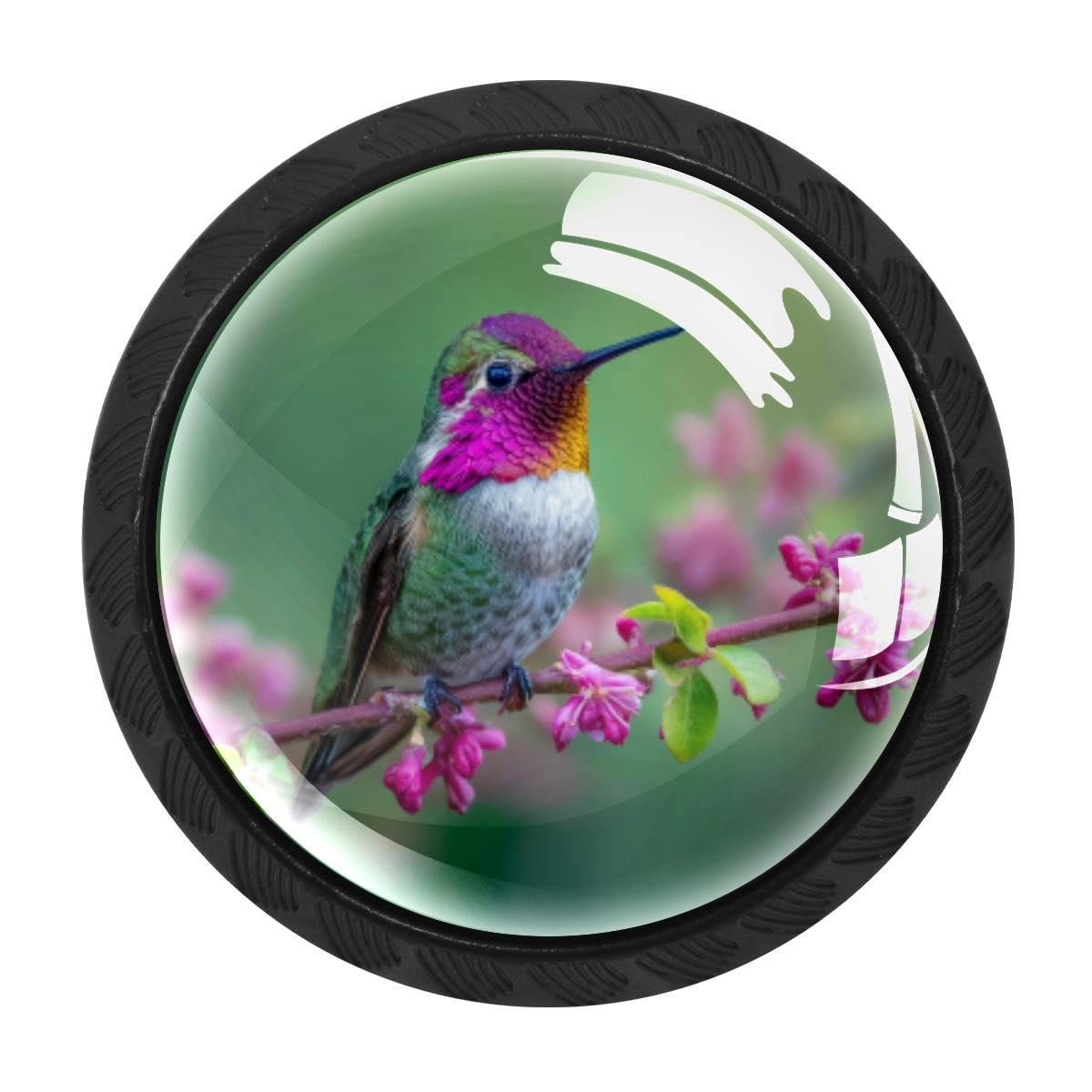 HEOEH 4 PCS Kitchen Cabinet Knobs, Hummingbird Drawer Knobs Dresser Handles