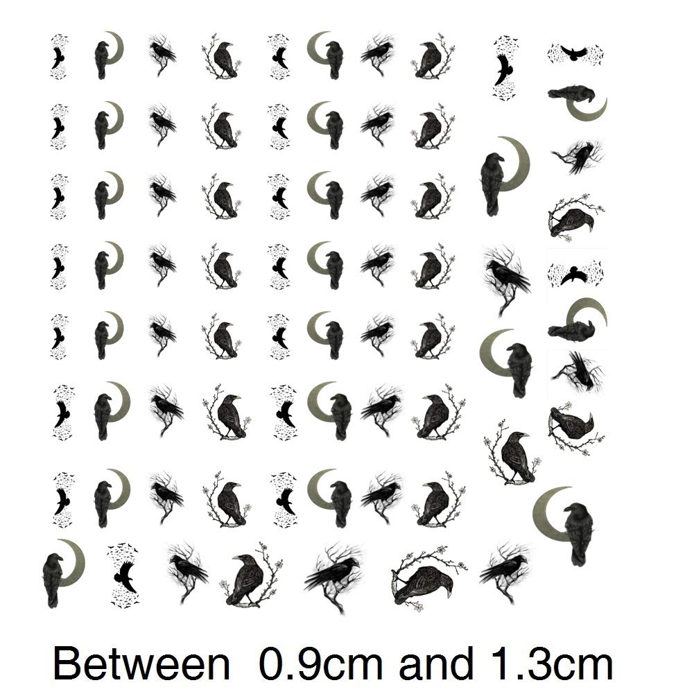 Raven Bird Collection (Raven Bird Nail Art Decals)
