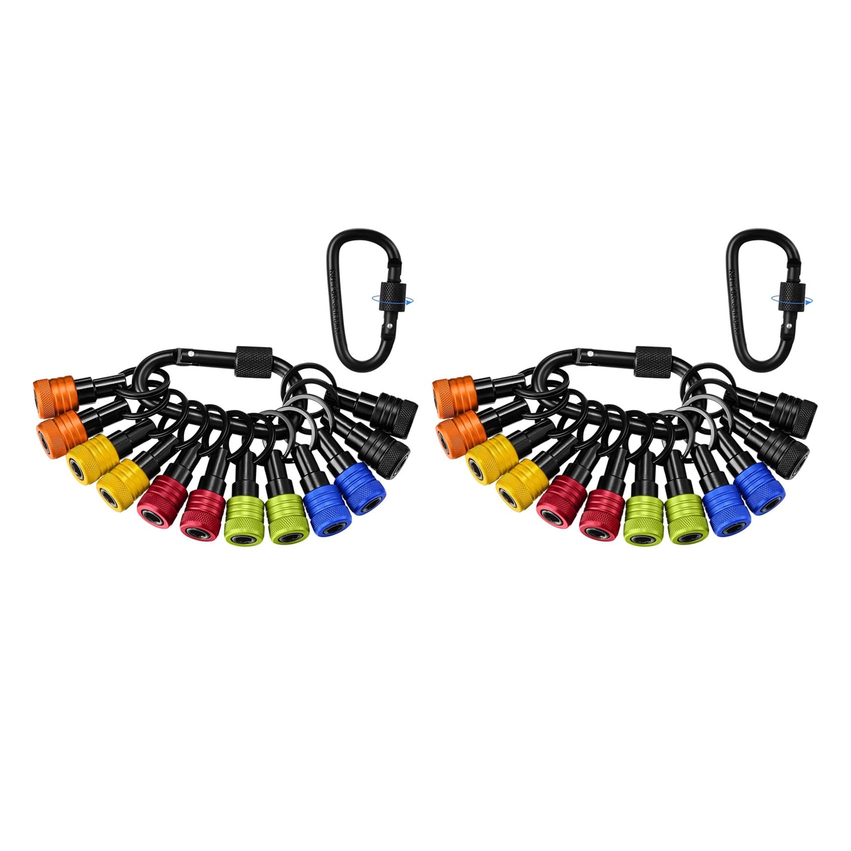 Jnchdghwa As Shown 24Pcs Bit Holder Key Chain 1/4Inch Bit Holder Hex Shank Screwdriver Portable Light-Weight Quick-Release Extension Bar