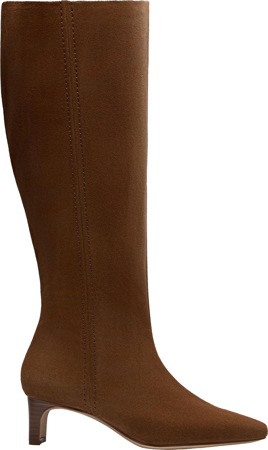 Clarks Womens Edina Tall Boot Walnut Suede 6 5