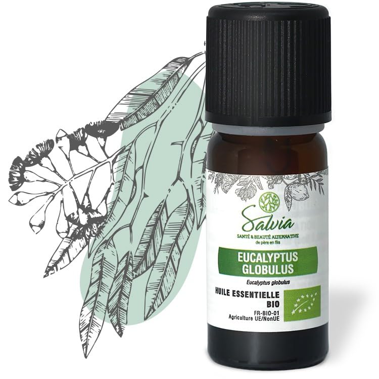 Salvia - Organic Eucalyptus Globulus Essential Oil - 100% Pure, Natural, Chemotyped and AB Certified - 10ml