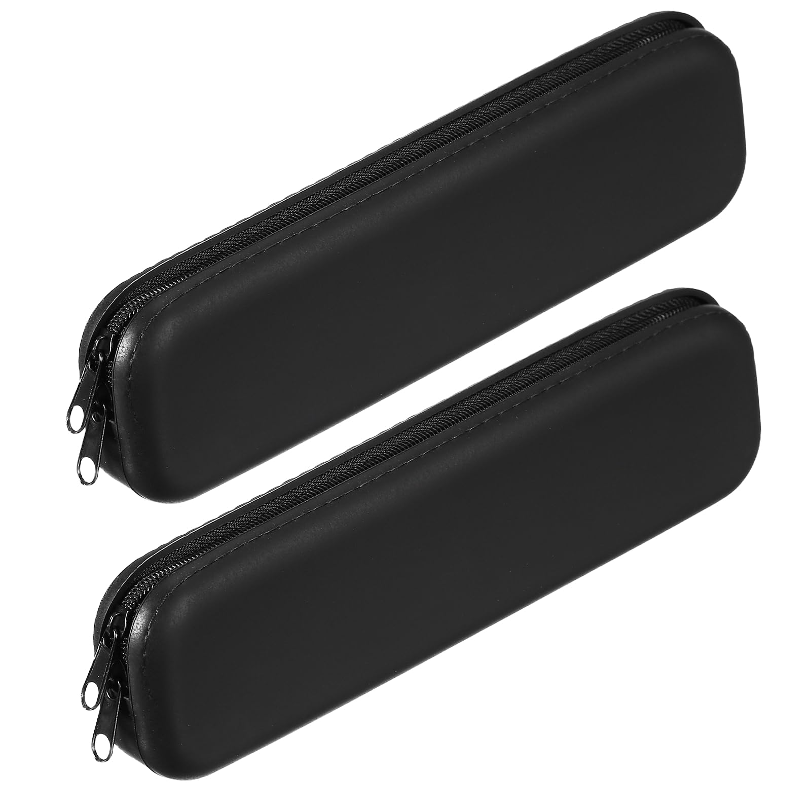 PATIKIL Silicone Pen Case, 2 Pcs Rectangular Small Pencil Pen Pouch with Zipper Waterproof Aesthetic Soft Cosmetic Storage Bag Bible Study Supplies Case for Journaling Travel, Black