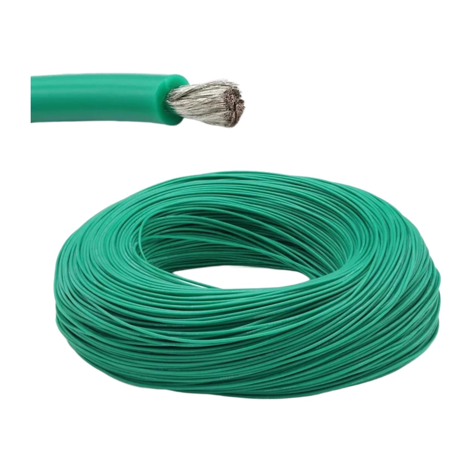 Cables eléctricos 5/10/50 m 30 28 26 24 22 20 18 16AWG (verde; 10 metros; 22 AWG)