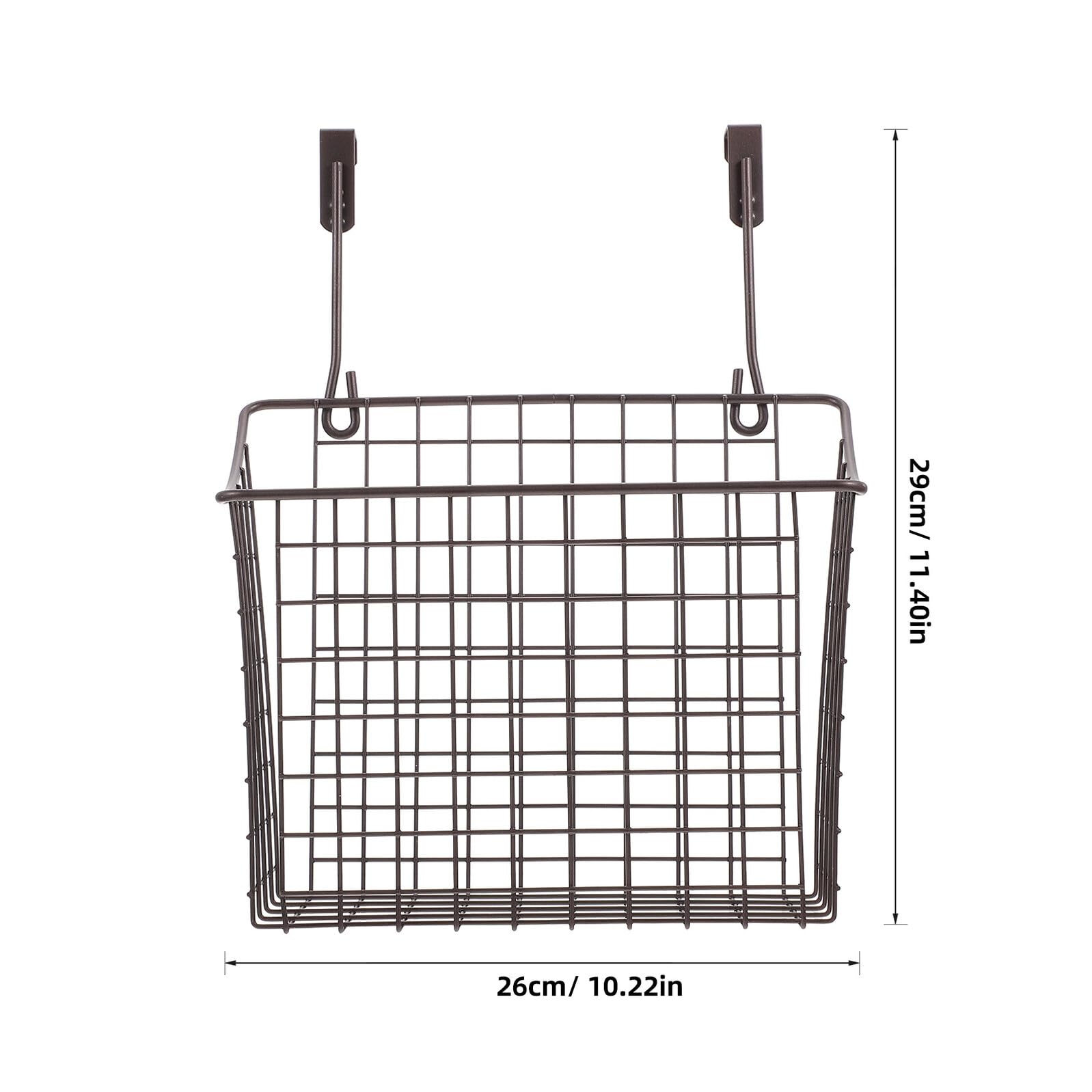 Toyvian Cesta de Alambre para Colgar Puerta de Armario Organizador de Cocina Negro Estante Ahorra Espacio para Frutas Especias y Utensilios Multiusos para Baño y Hogar