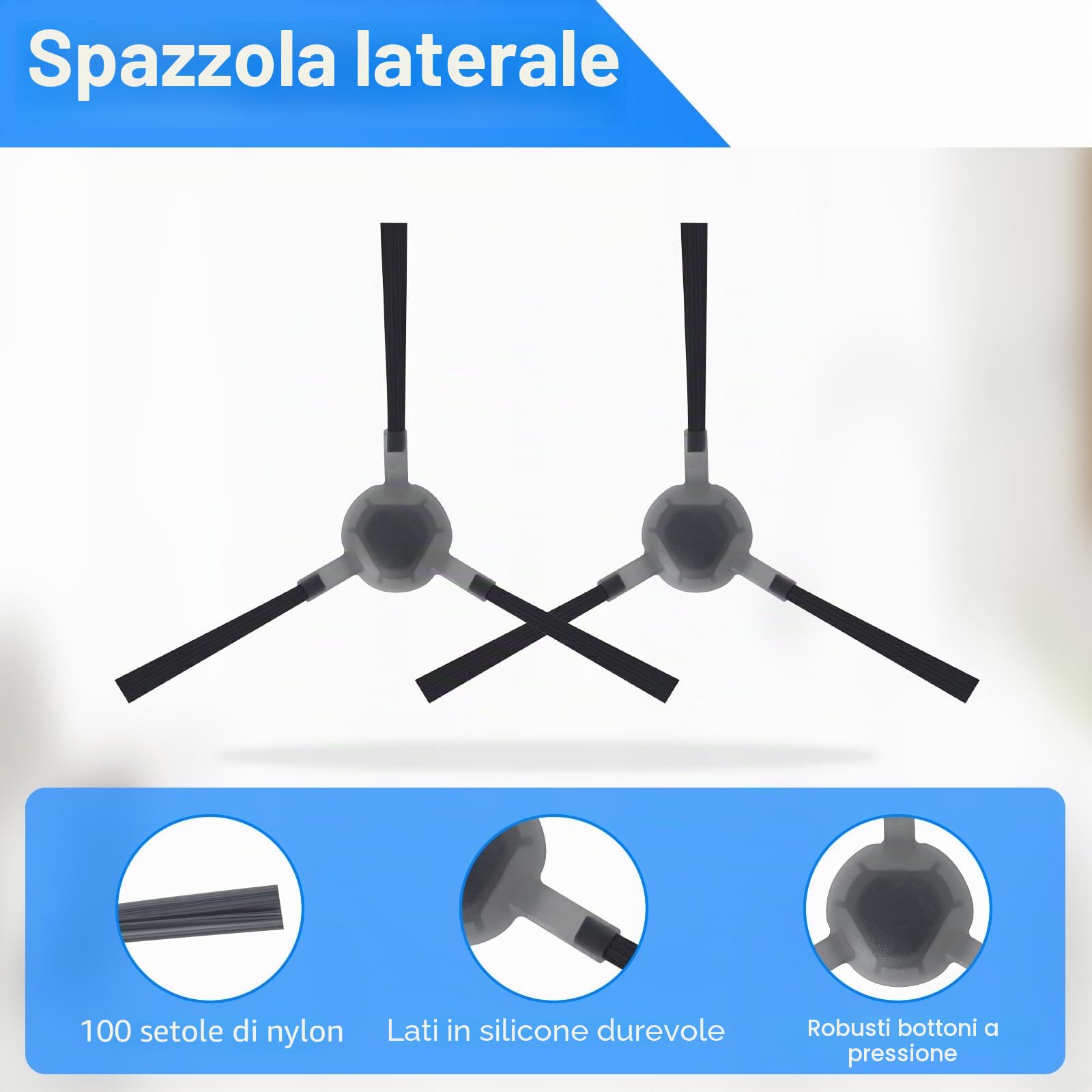 Set di Accessori di Ricambio Lefant M1 Aspirapolvere Robot, 1 Spazzola Principale, 4 filtri, 4 tamponi, 4 spazzole laterali, 1 spazzola per la pulizia