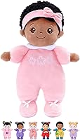 OUOZZZ 10" Soft Black African American Baby Doll for 1 Year Old Toddler Girls - Plush First Doll Birthday Gift Safe Cuddly Friend