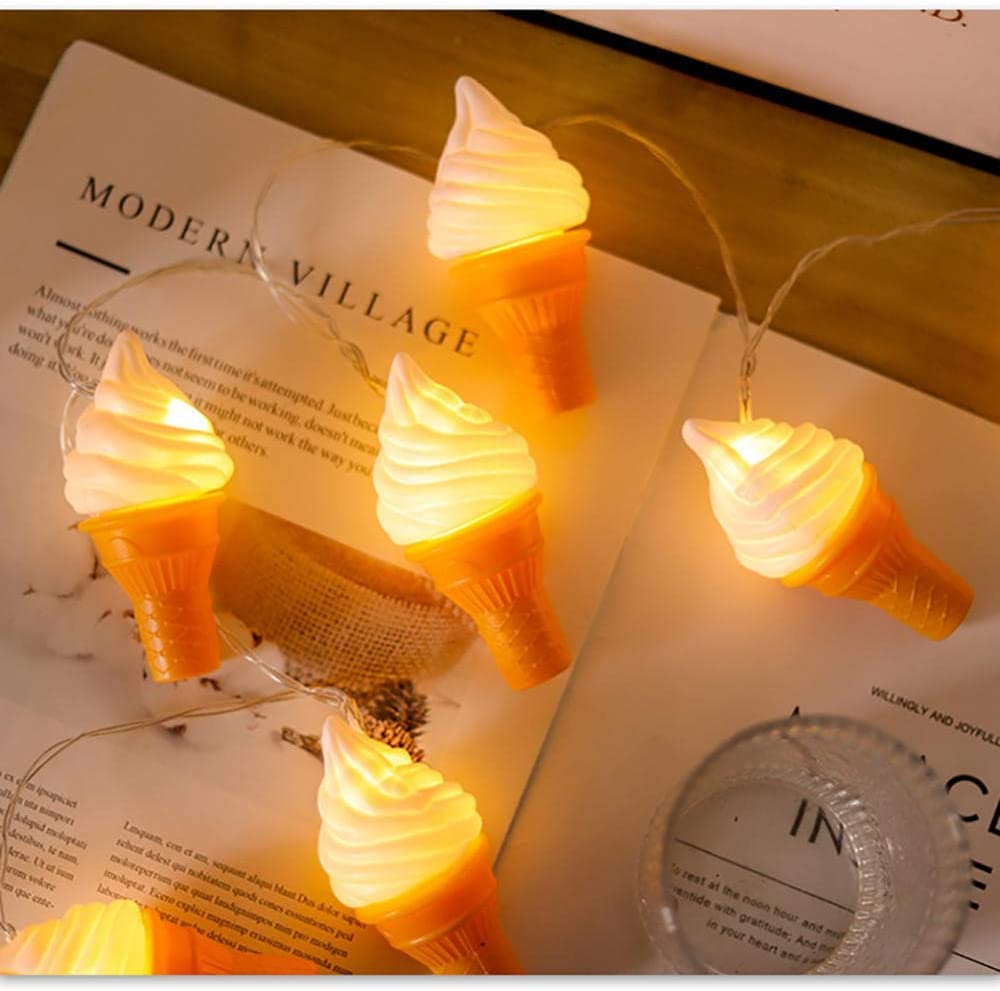 Cadena de luces creativas | Luces decorativas blancas cálidas 10LED 6,5 pies | hadas con pilas for fiestas cumpleaños en interiores que(Sandwich)