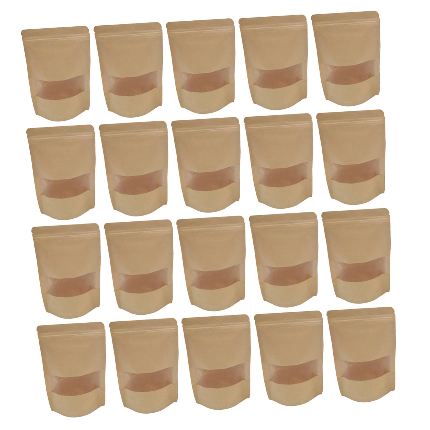 Sachets à Fenêtre Papier Kraft x50 refermables avec zip pour biscuits et bonbons