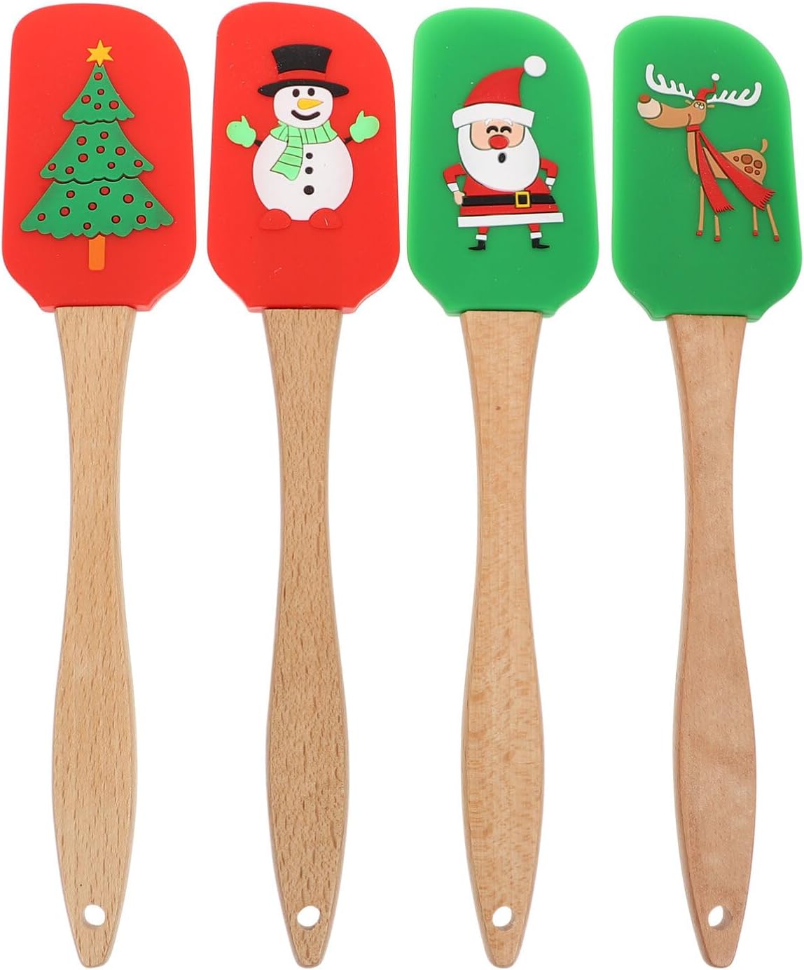 Angoily 4Pcs Silicone Butter Scraper Cake Cream Mixing Scraping Silicone Spatulas Tool Christmas Theme Scraper with Wood Handle Kitchen Utensils Baking Tools Angoily 4Pcs Silicone Butter Scraper Cake Cream Mixing Scraping Silicone Spatulas Tool Christmas Theme Scraper with Wood Handle Kitchen Utensils Baking Tools