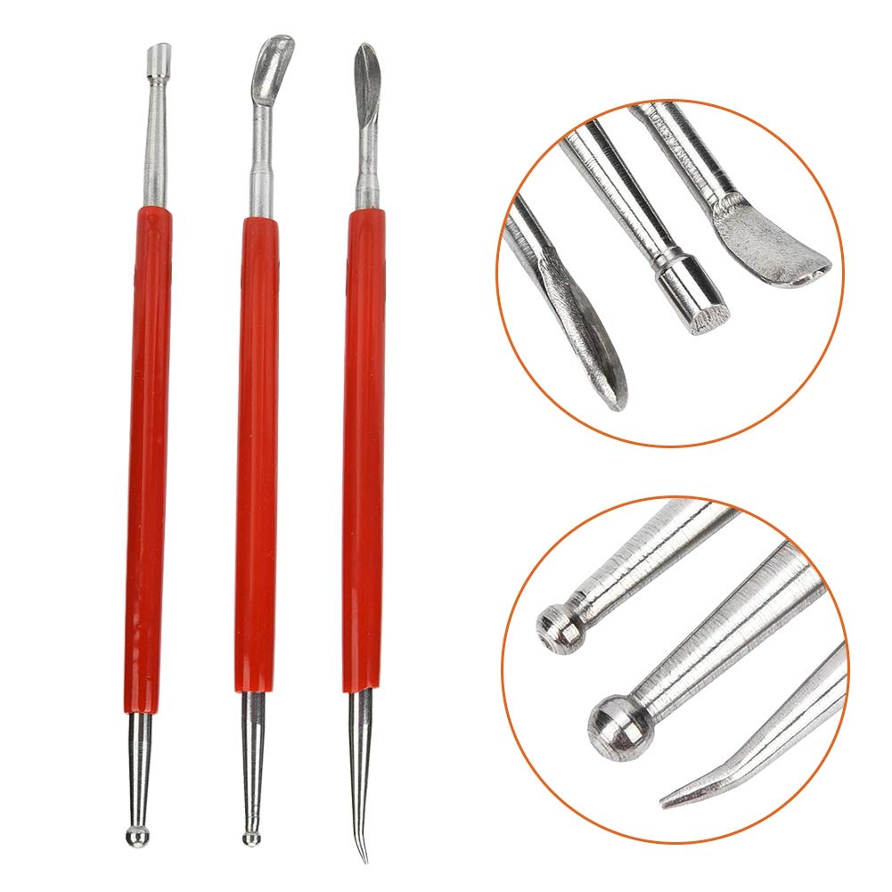 Lederhandwerkslöffel, handgefertigtes Nähwerkzeug, Lederschnitzpresse, 8 Stück, Diy, handgefertigt, Lederhandwerk, Schnitzstift, Werkzeuglöffel, Doppelkopfspitze, Bohrstift-Kit-Set
