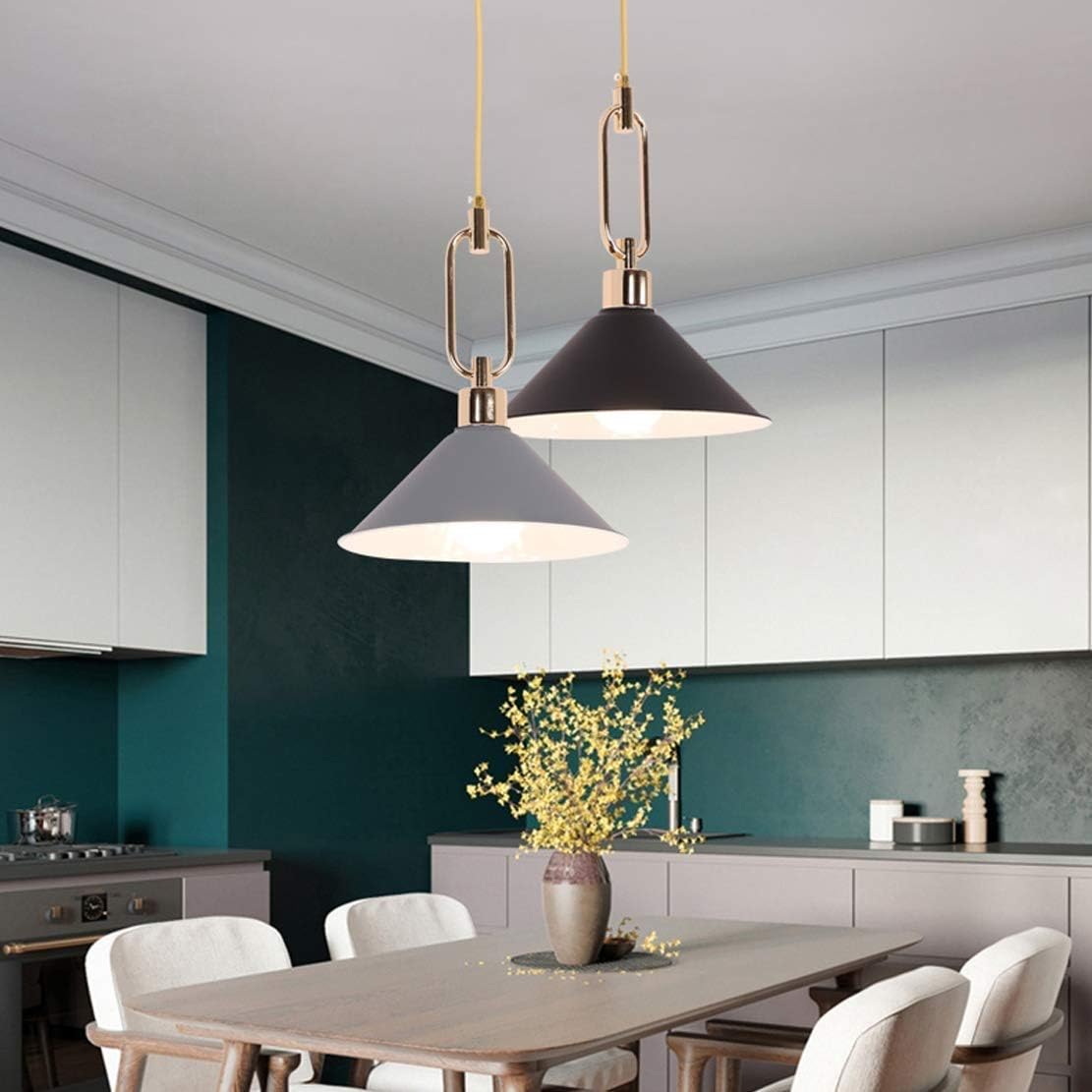 Modern Mini Art Deco Led Light Living Room Aluminum Hanging Light Kitchen Island Iron Lamp Adjustable Hanging Wire Chandeliers Flush Mount Light/Gray