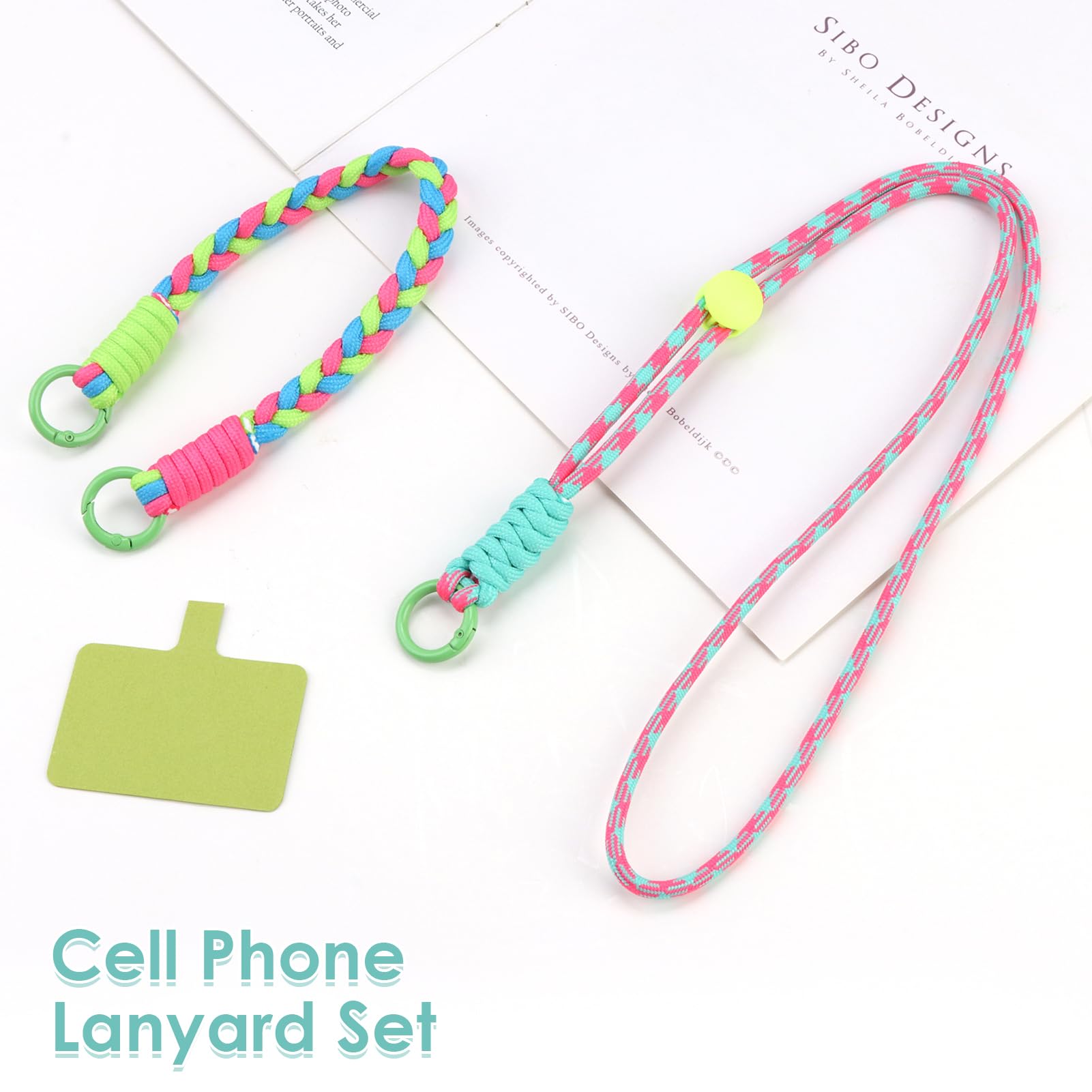Set of 2 mobile phone necklaces and bracelets in pastel blue and pink for secure hold and stylish wear on neck and wrist, ideal for travel — view 6