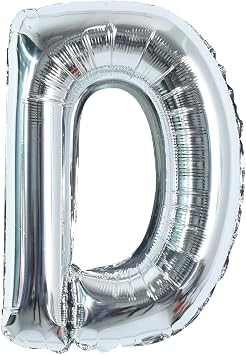 TONIFUL 40 Inch Large Silver Letter D Foil Balloons Alphabet Balloons