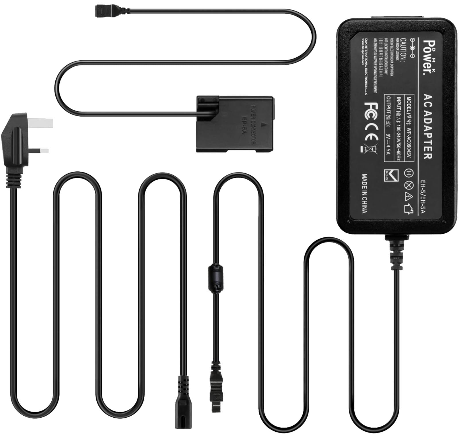 DMK Power ACK EH-5 Plus EP-5A Replacement AC Power Adapter Charger Compatible with Nikon D5500 D5300 D5200 D5100 D3400 D3300 D3200 D3100