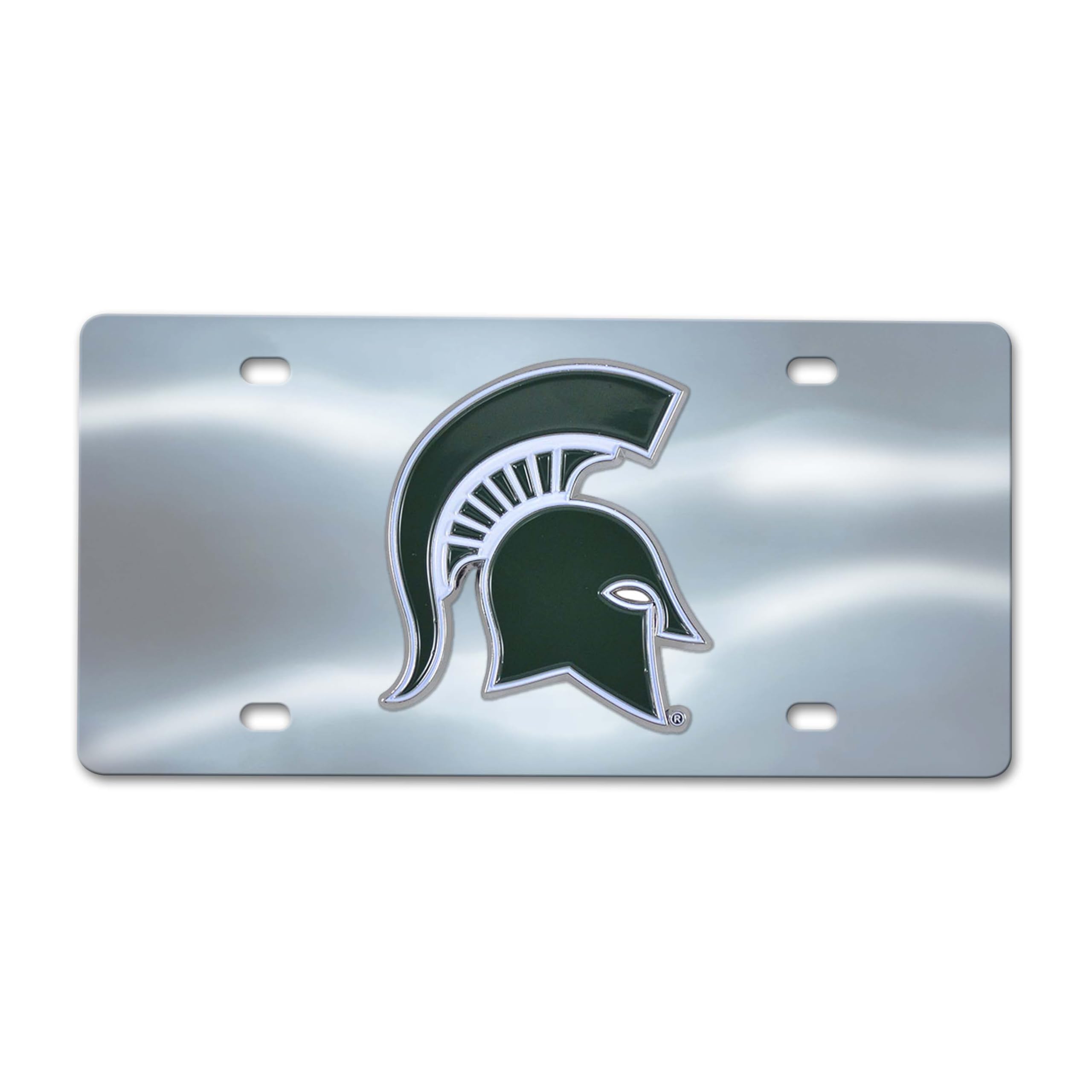NCAA Michigan State Spartans Die Cast License Platedie Cast License Plate, Chrome, 6"X12"
