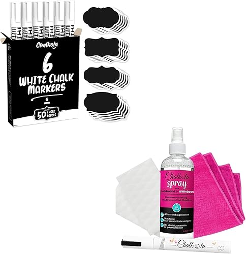 Fun Chalk Art - Lote de 6 rotuladores de 0.236in, color blanco