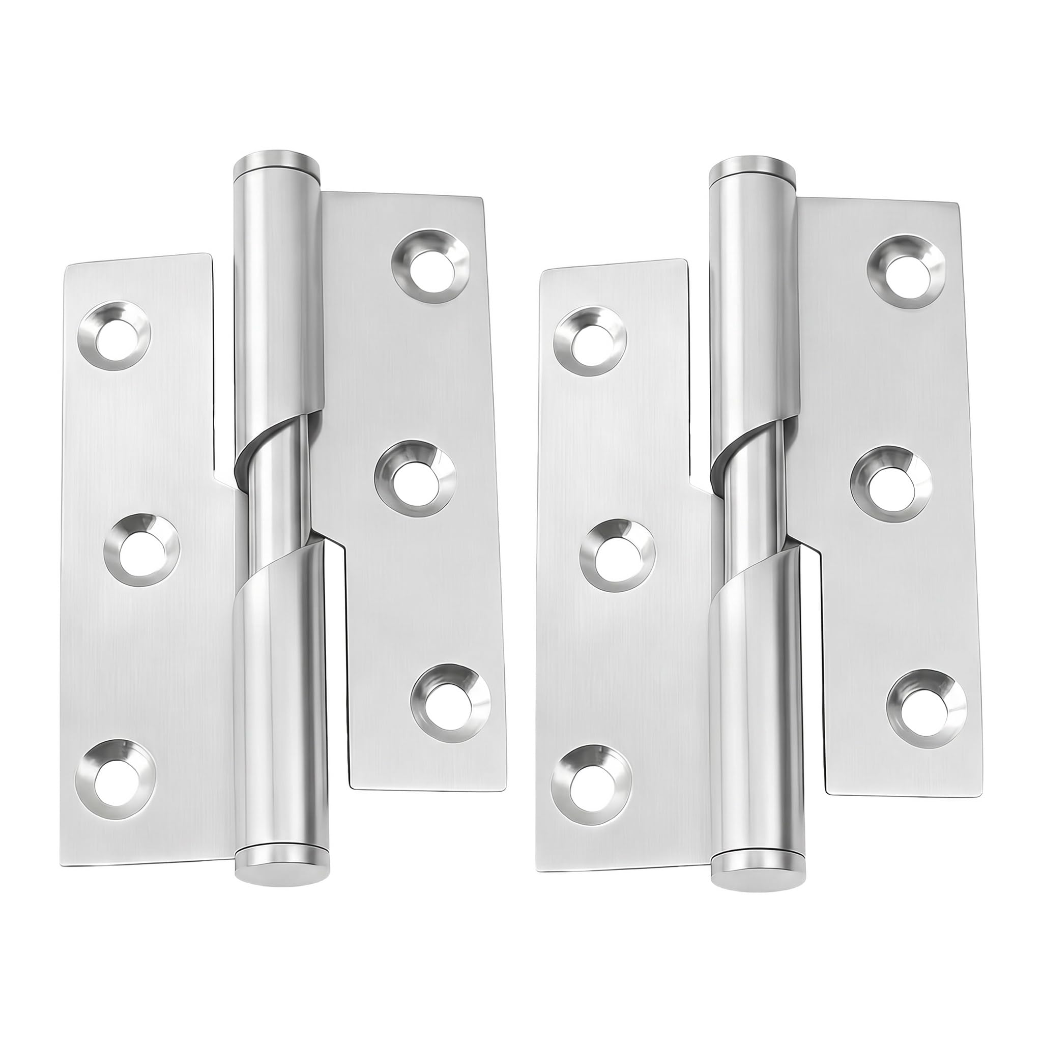 Rising Butt Lift Off Door Hinges, 75mm/3-inch Stainless Steel Rising Butt Door Hinges Lift-Off Design for Internal & External Cabinets Rust-Resistant Cabinets Frame Mounting (Left)