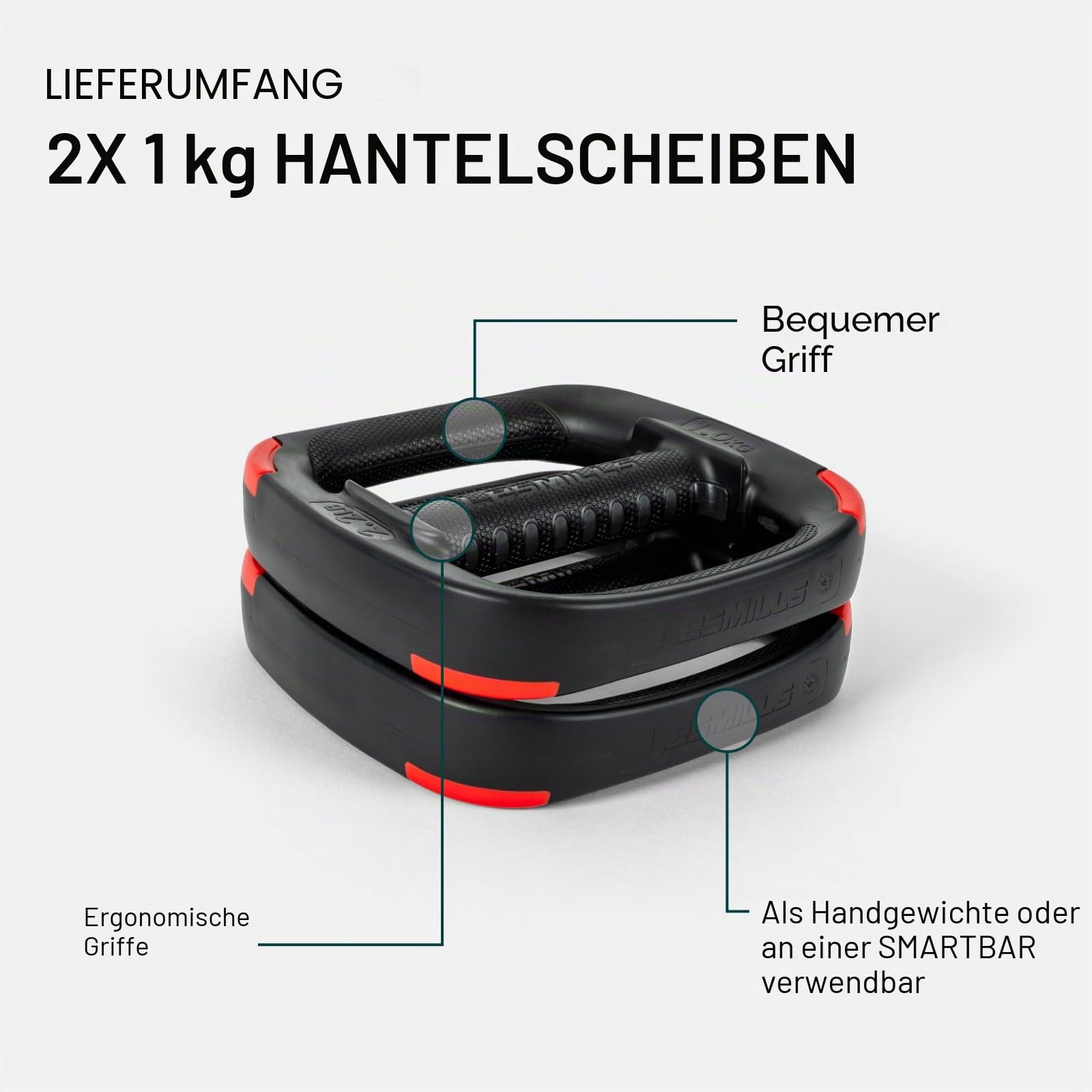 Les Mills™ Ergonomische Doppelzweck-Hantelscheiben für Ganzkörpertraining