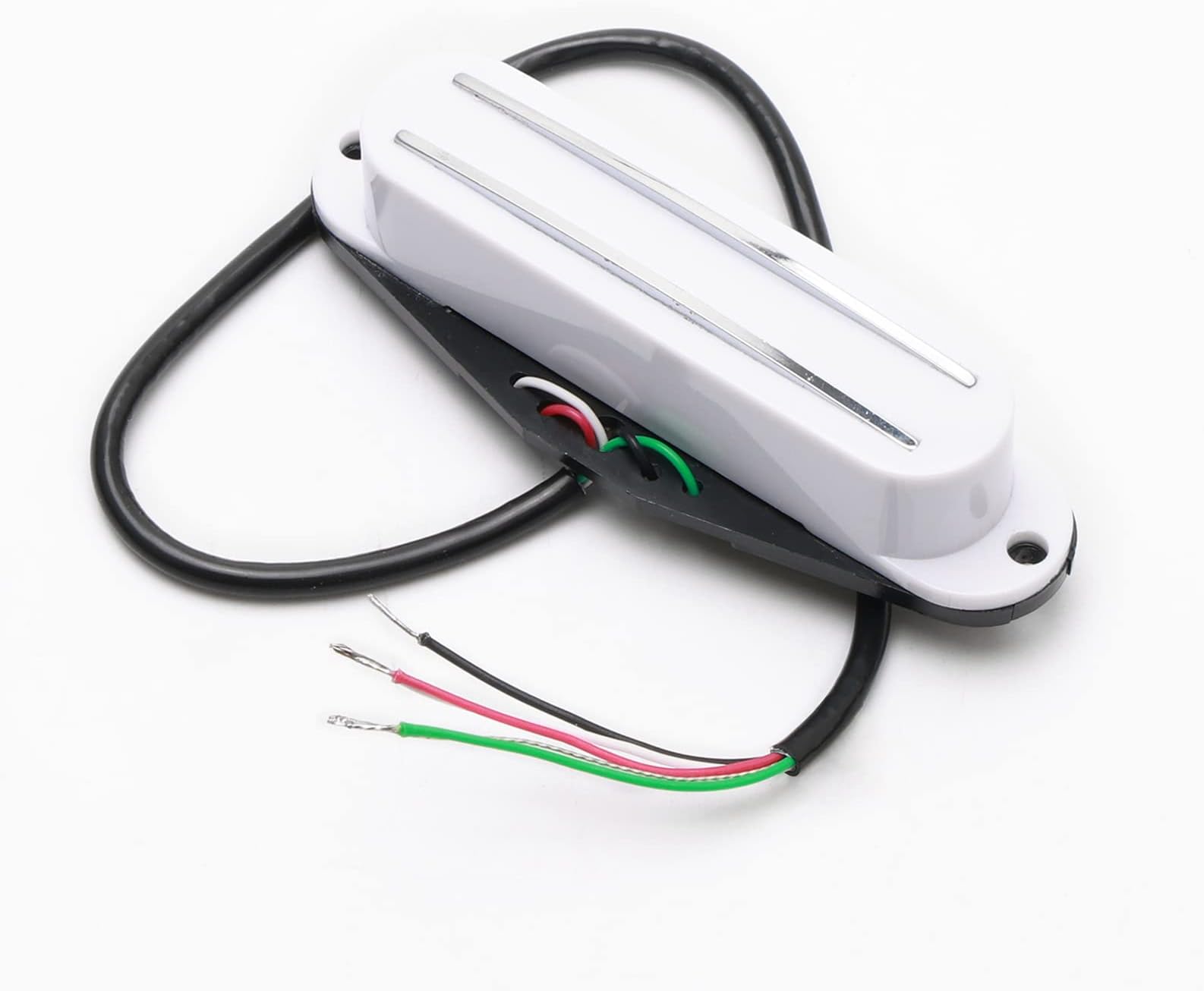 Dual Hot Rail Humbucker Single-Coil-Sized 4 Wires Guitar Humbucker Pickup for Fender Stratocaster Squier Electric Guitar(White)