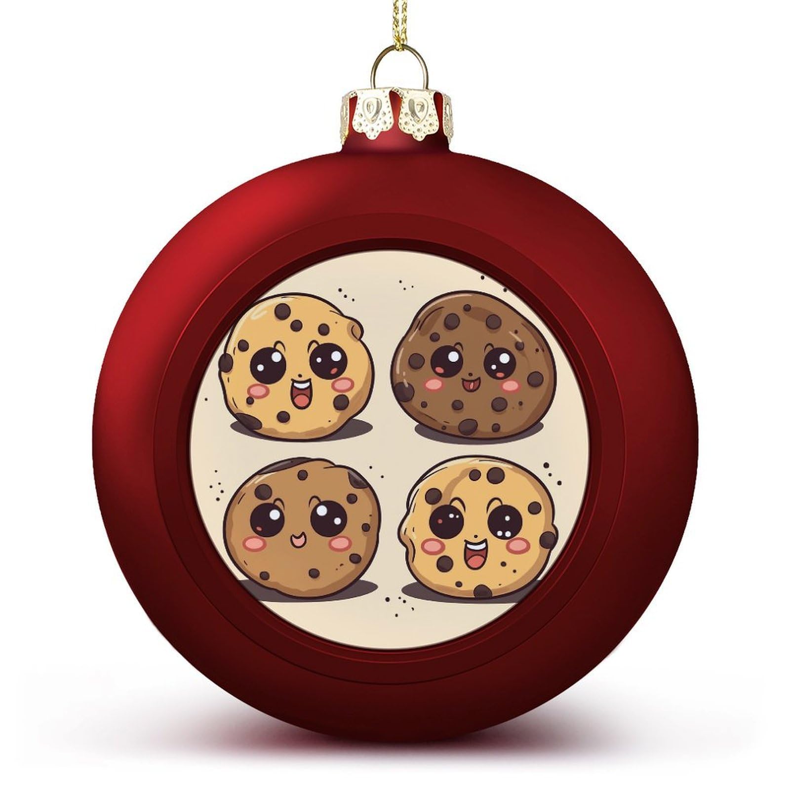 Boules de Noël imprimées en chocolat pour décoration suspendue festive de sapin
