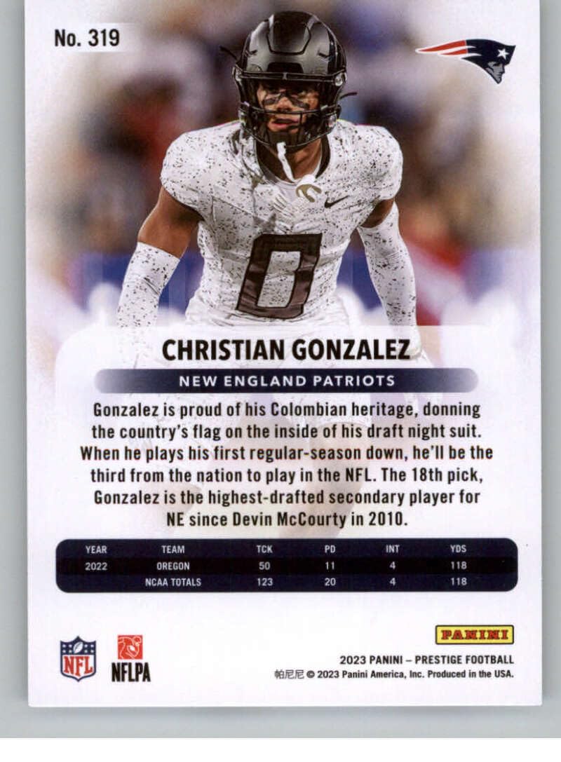 Amazon.com: 2023 Panini Prestige #319 Christian Gonzalez NM-MT RC