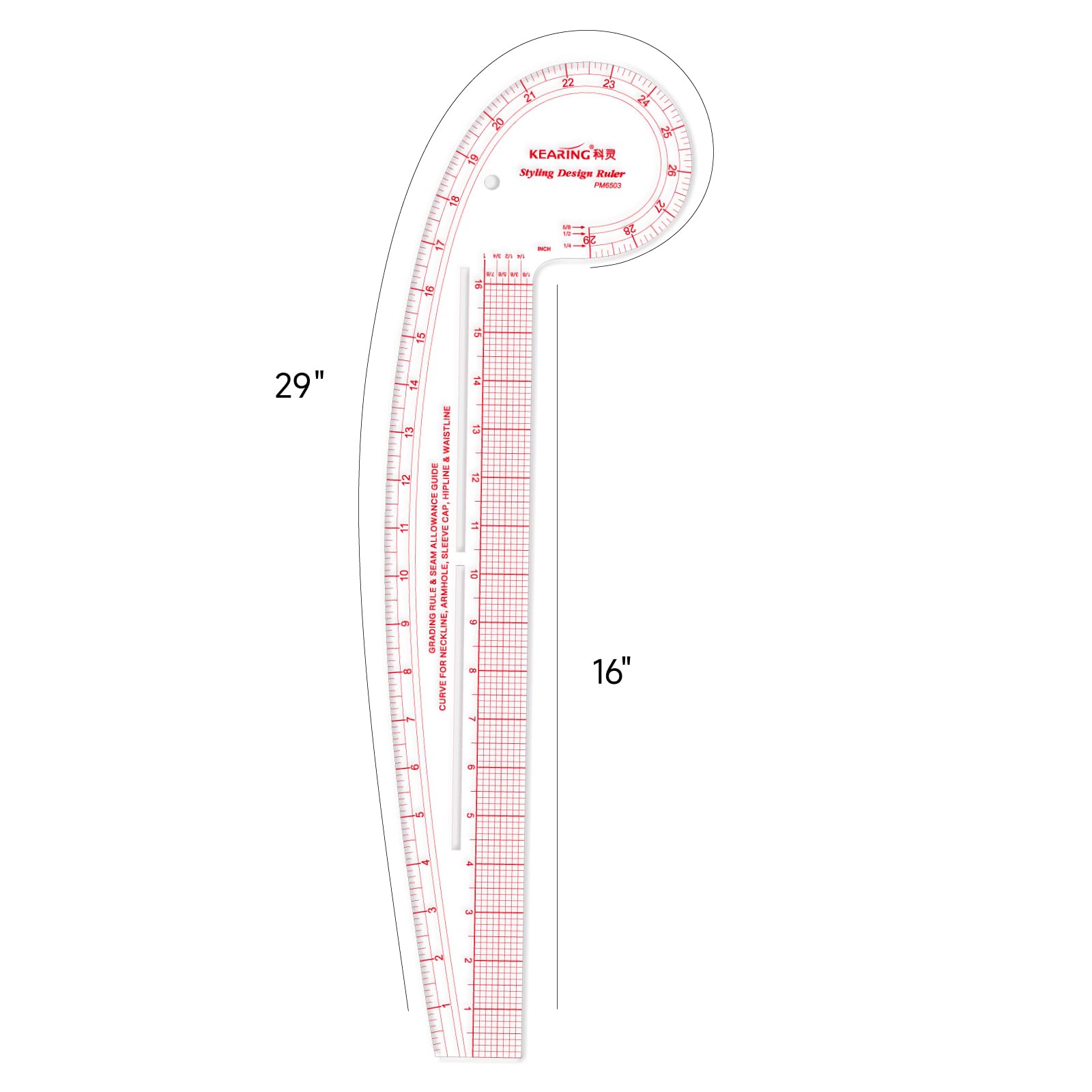 KEARING 29" Curve & 16" Straight Styling Design Marking Ruler - Image 2