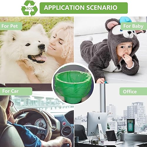 Miniatura 4 de Bolsas de basura pequeñas de 3 galones biodegradables y compostables para baño, 100 unidades, sin perfume, a prueba de fugas, bolsas de basura