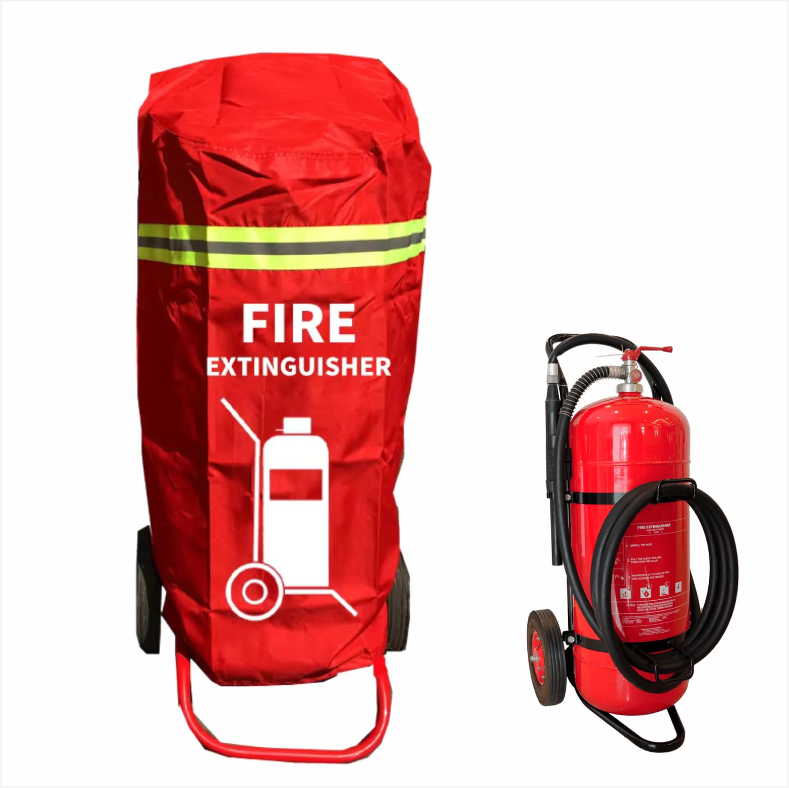Copertura per estintore per carrello – Custodia protettiva resistente antincendio con ruote, resistente a graffi e graffi (adatta a 50 kg, 1 pezzi)