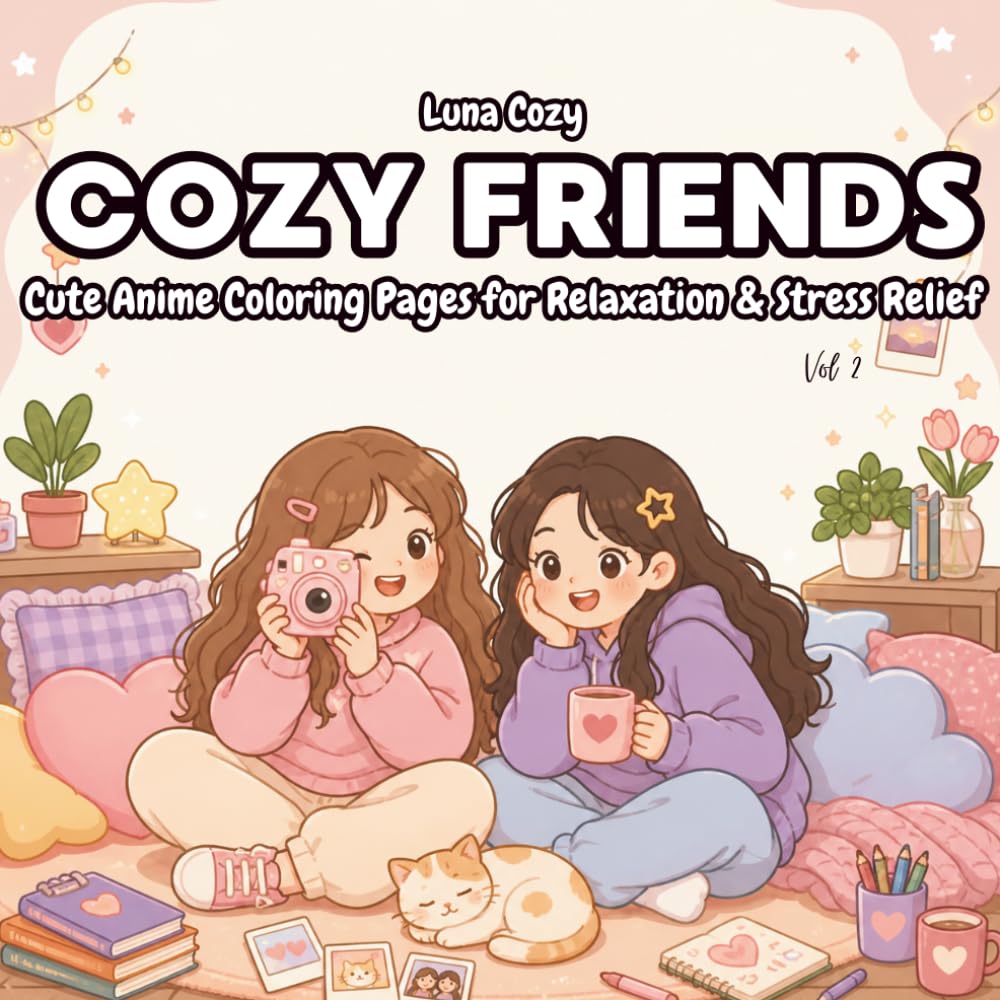 Cozy Friends Coloring Book: Relaxing Kawaii Scenes Filled With Cute Friendship Moments and Cozy Activities (Cozy Friends Coloring Series)