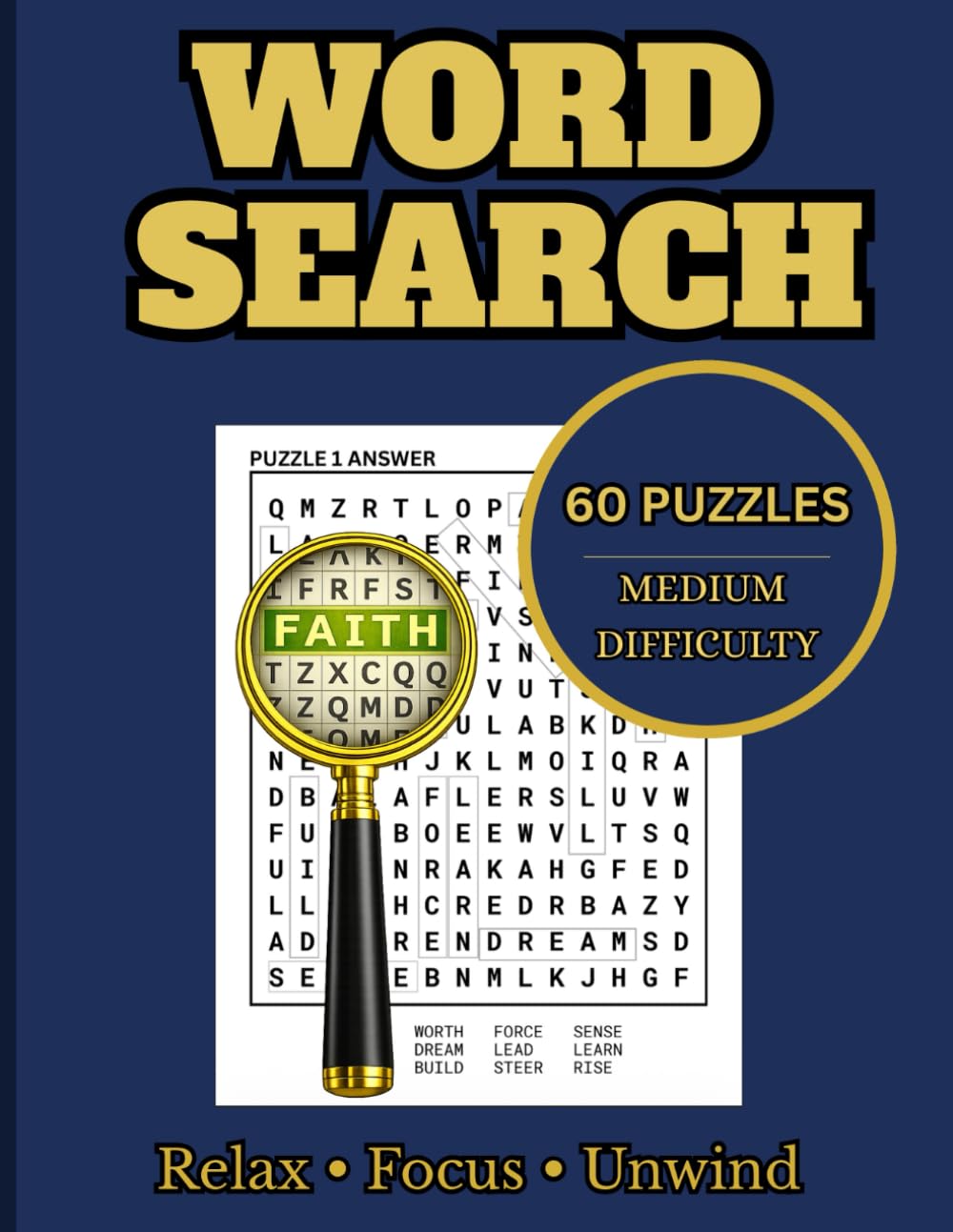 Word Search for Adults: 60 Relaxing Puzzles for Focus and Stress Relief (The Calm Focus Puzzle Series)