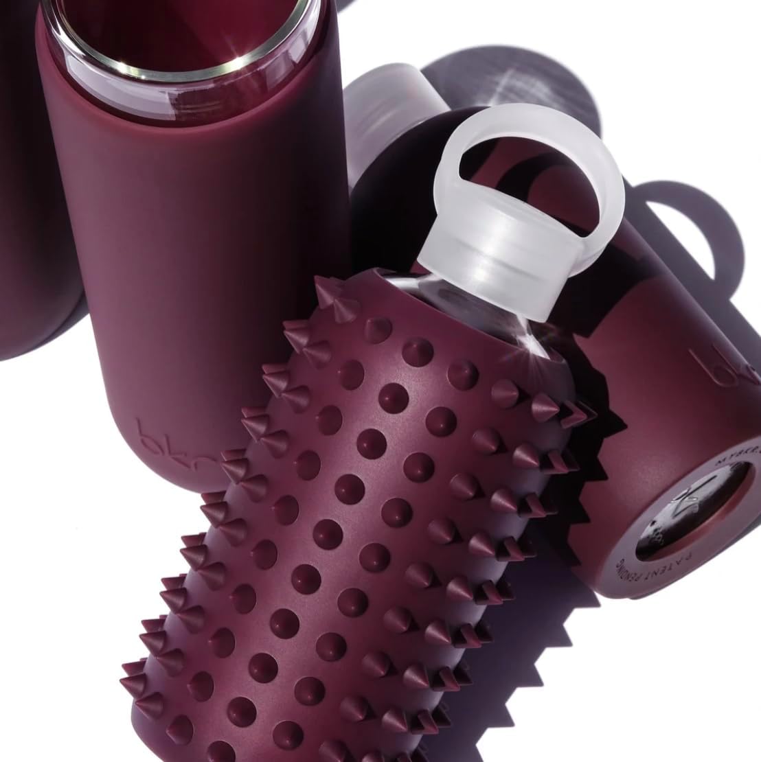 bkr - Little Spiked - 16oz - Reusable Glass Water Bottle - Leakproof, Workout Friendly, Carrying Loop - Dishwasher Safe - Removable Silicone Sleeve - BPA Free, Lead-Safe - Valentina