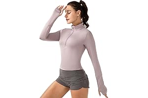 Women's Long Sleeve Workout Crop Tops, Ultra Soft Slim Fit Workout Shirts...