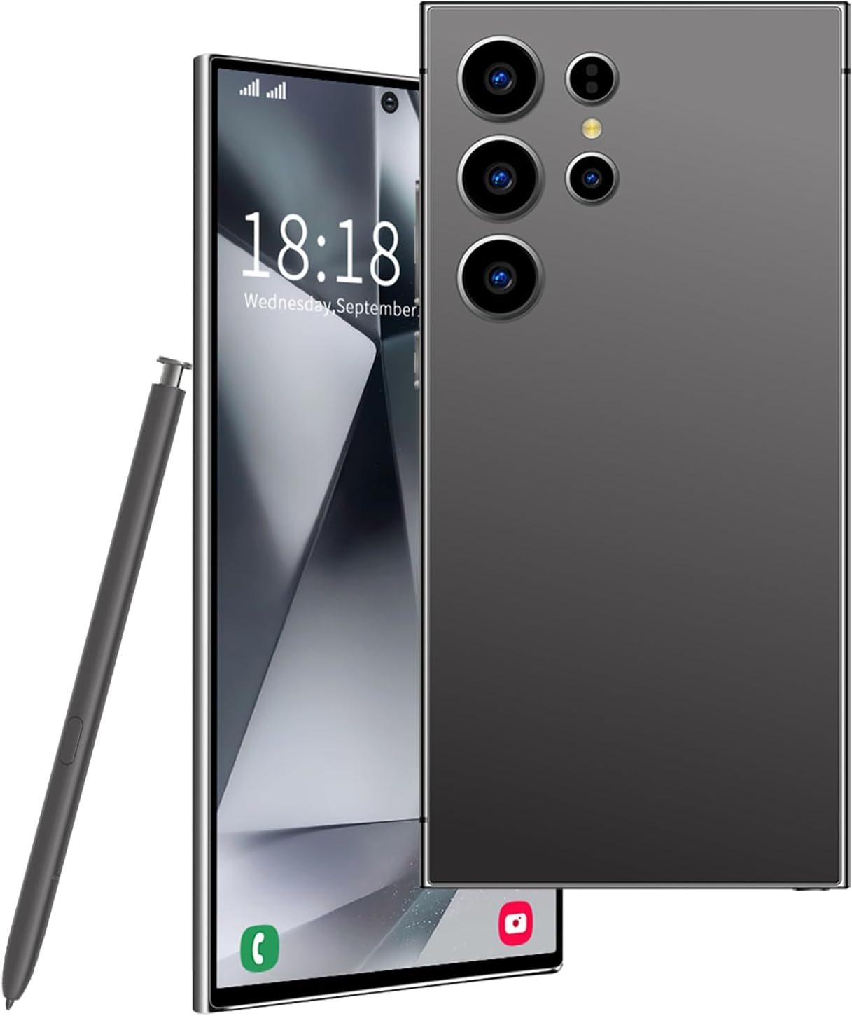 C24 Ultra Unlocked Phones,8GB RAM 256GB ROM Cell Phones,5G Full Netocm 6800mAh Battery+6.8" Display 120Hz 64MP Camera,10-Core High-Performance chip Phone（Phantom Black）